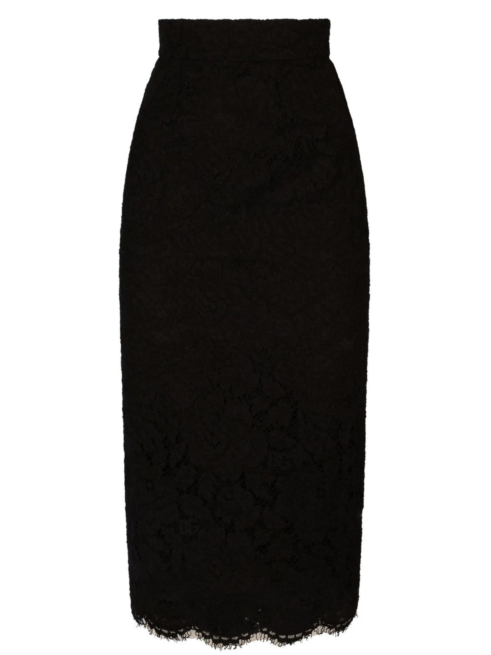 floral-lace midi skirt