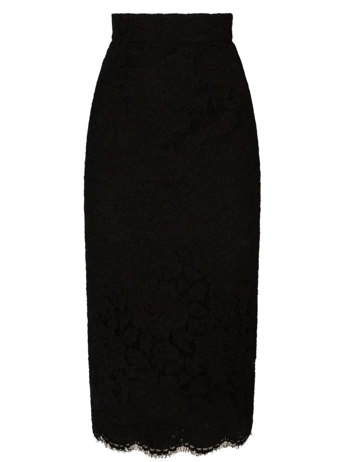 floral-lace midi skirt