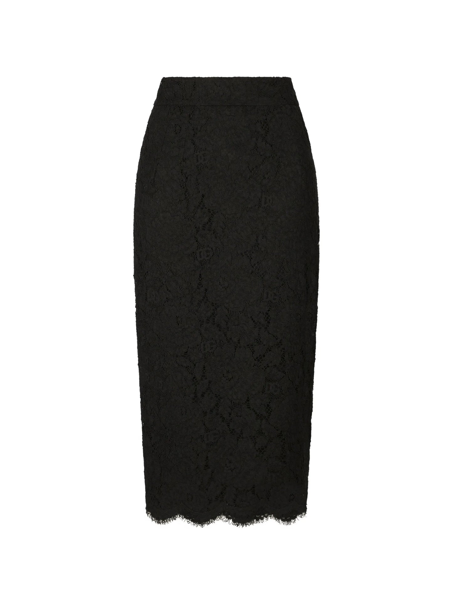 floral-lace midi skirt