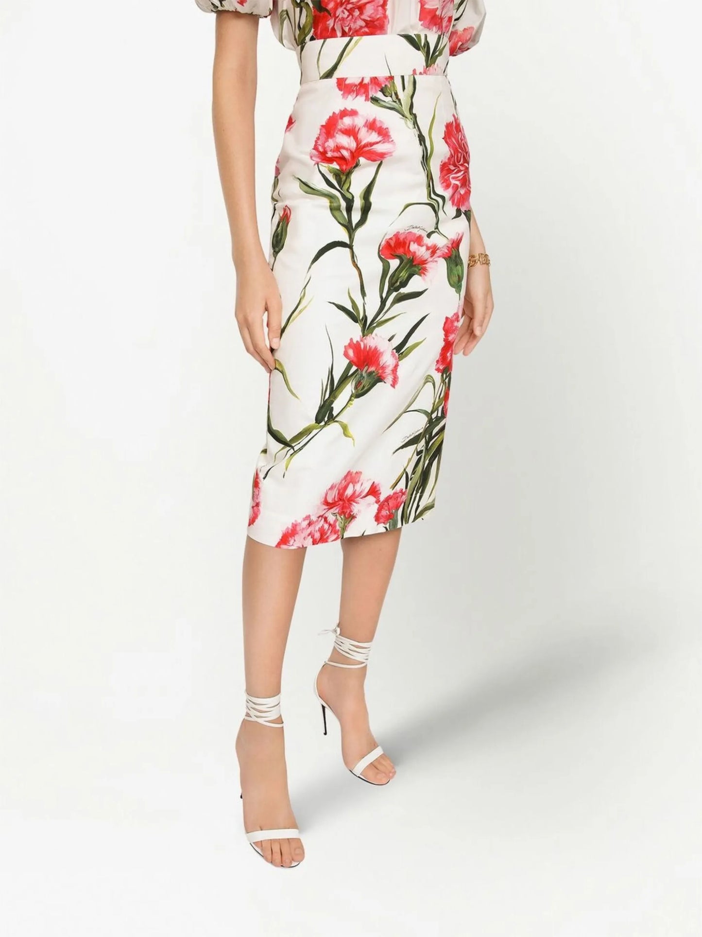floral-print pencil skirt