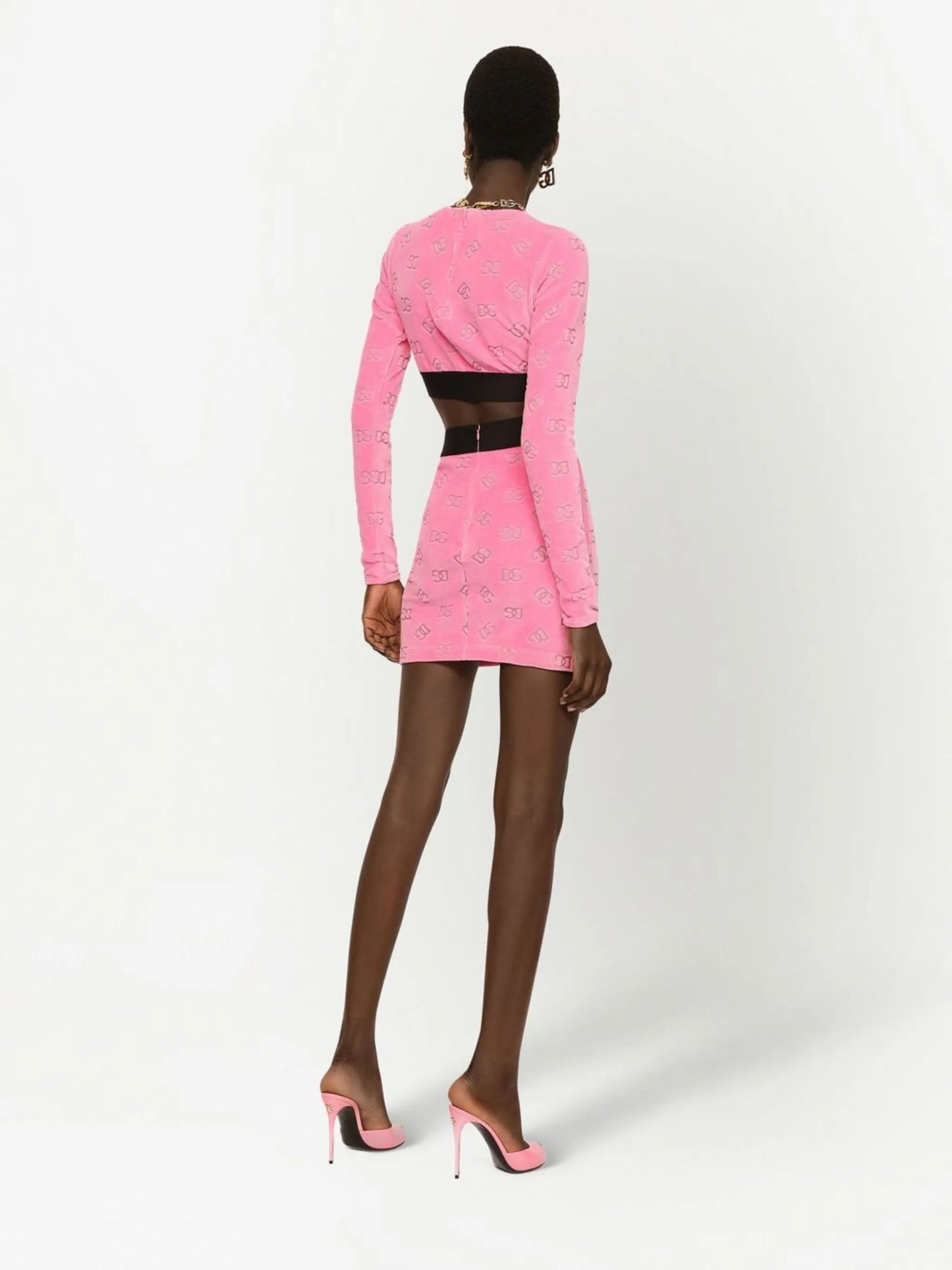 DG-logo flocked miniskirt