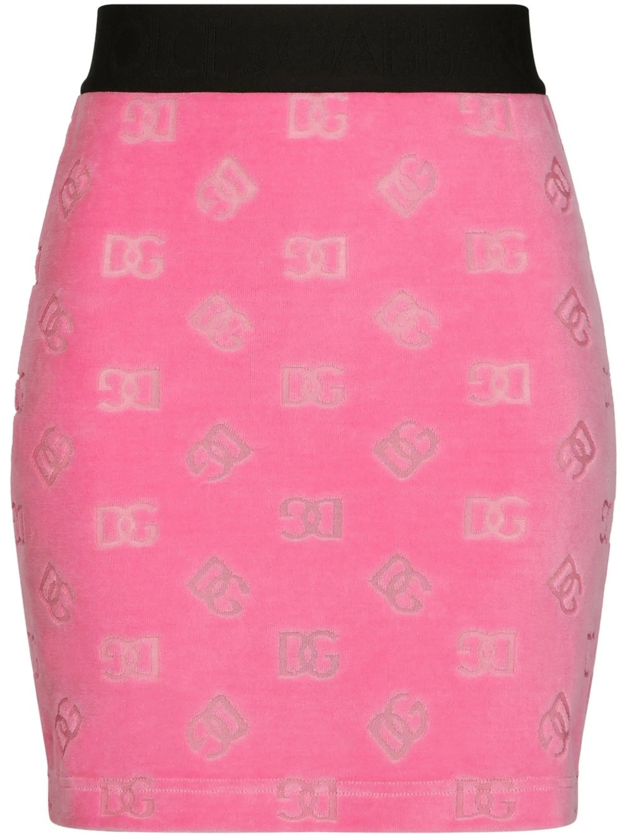 DG-logo flocked miniskirt