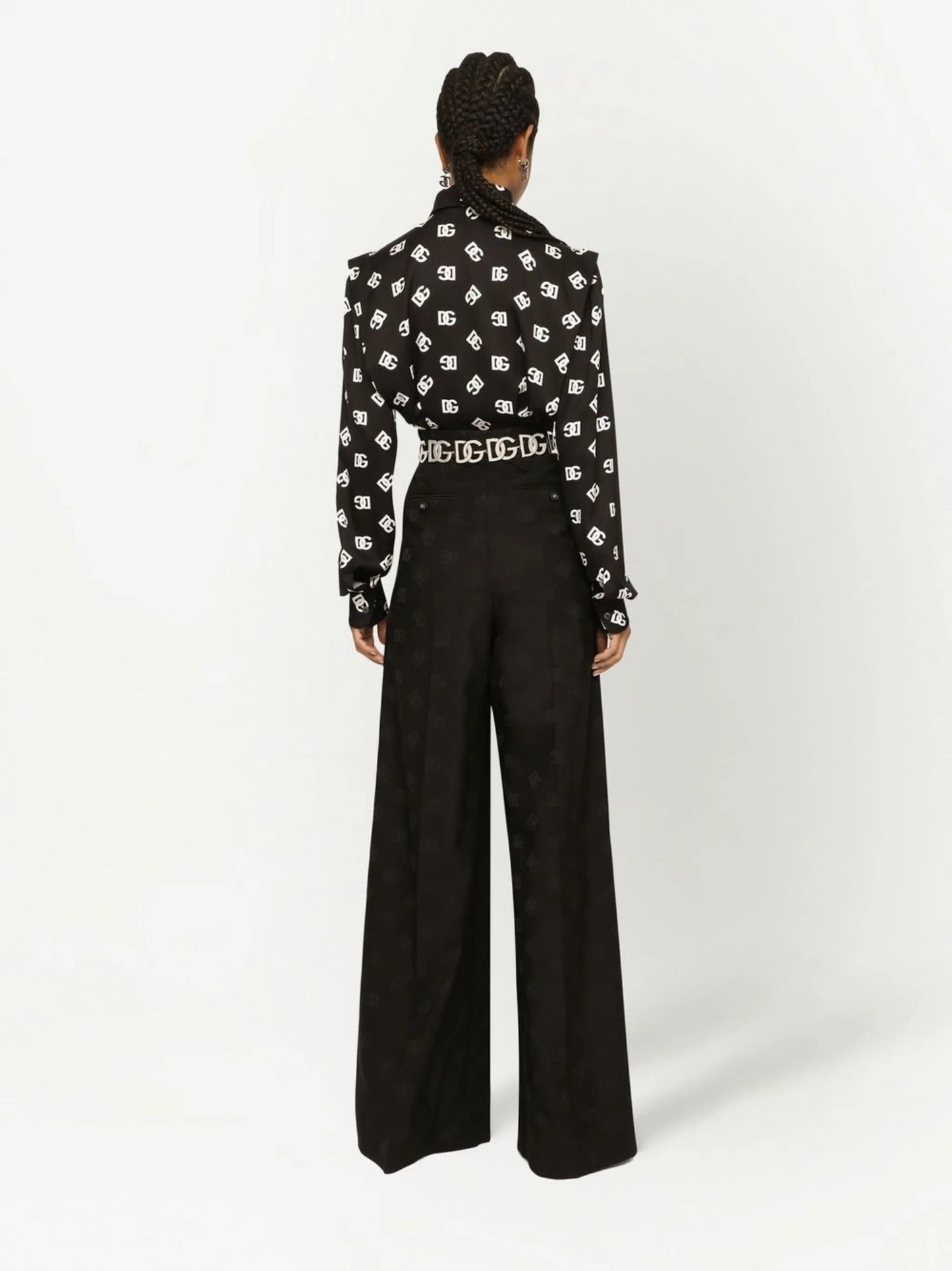 DG-logo stretch-silk shirt