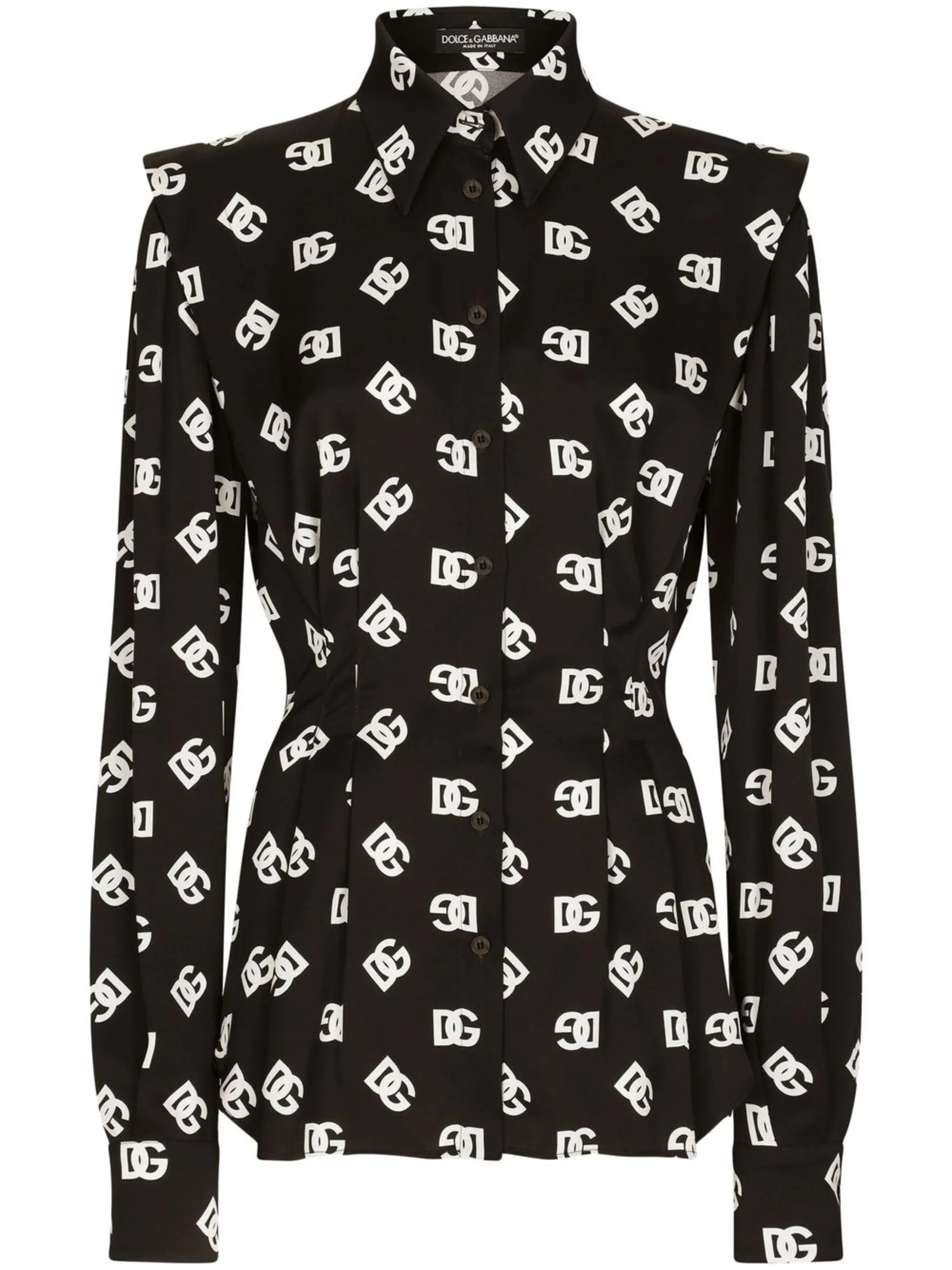 DG-logo stretch-silk shirt