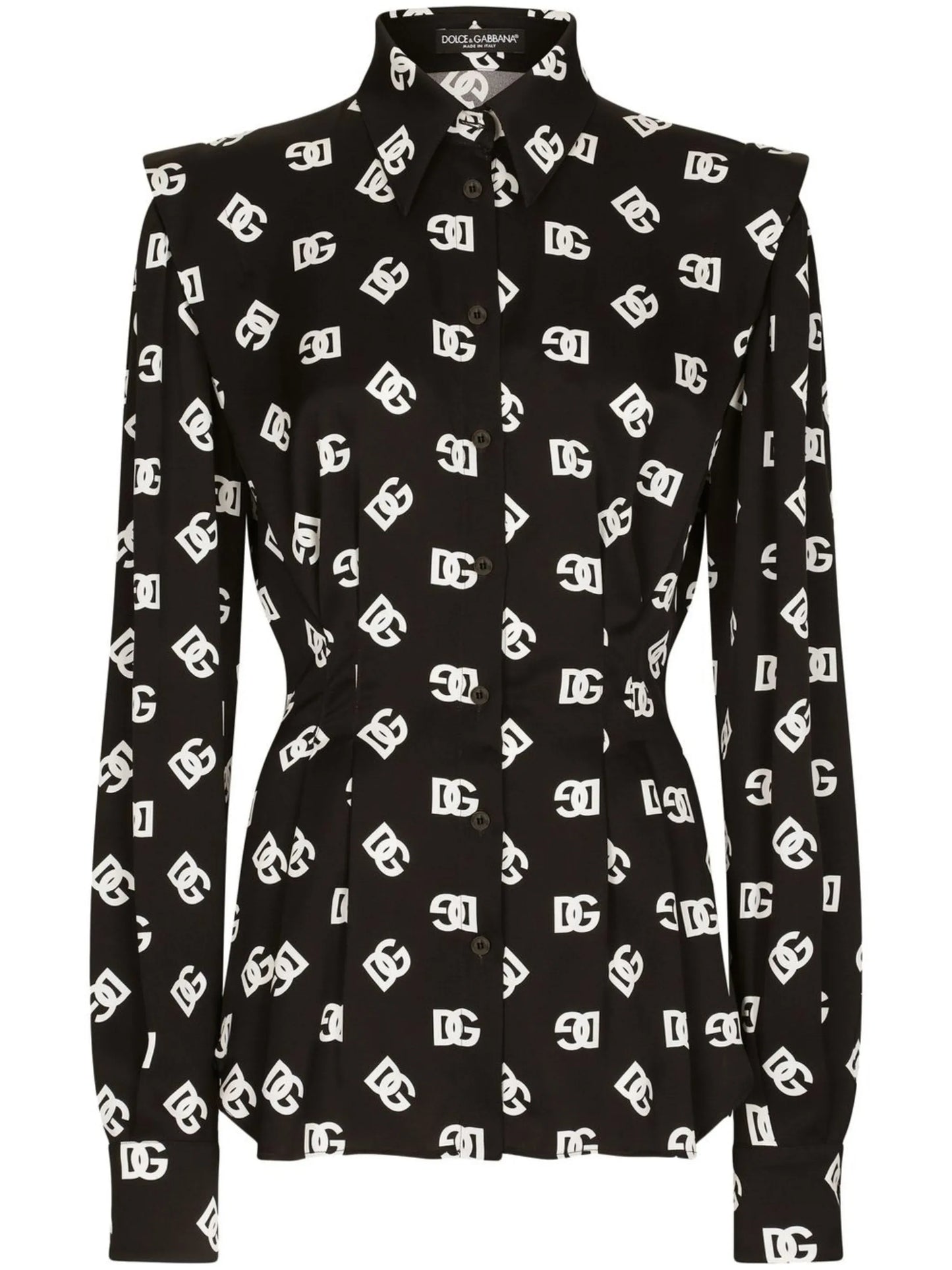 DG-logo stretch-silk shirt