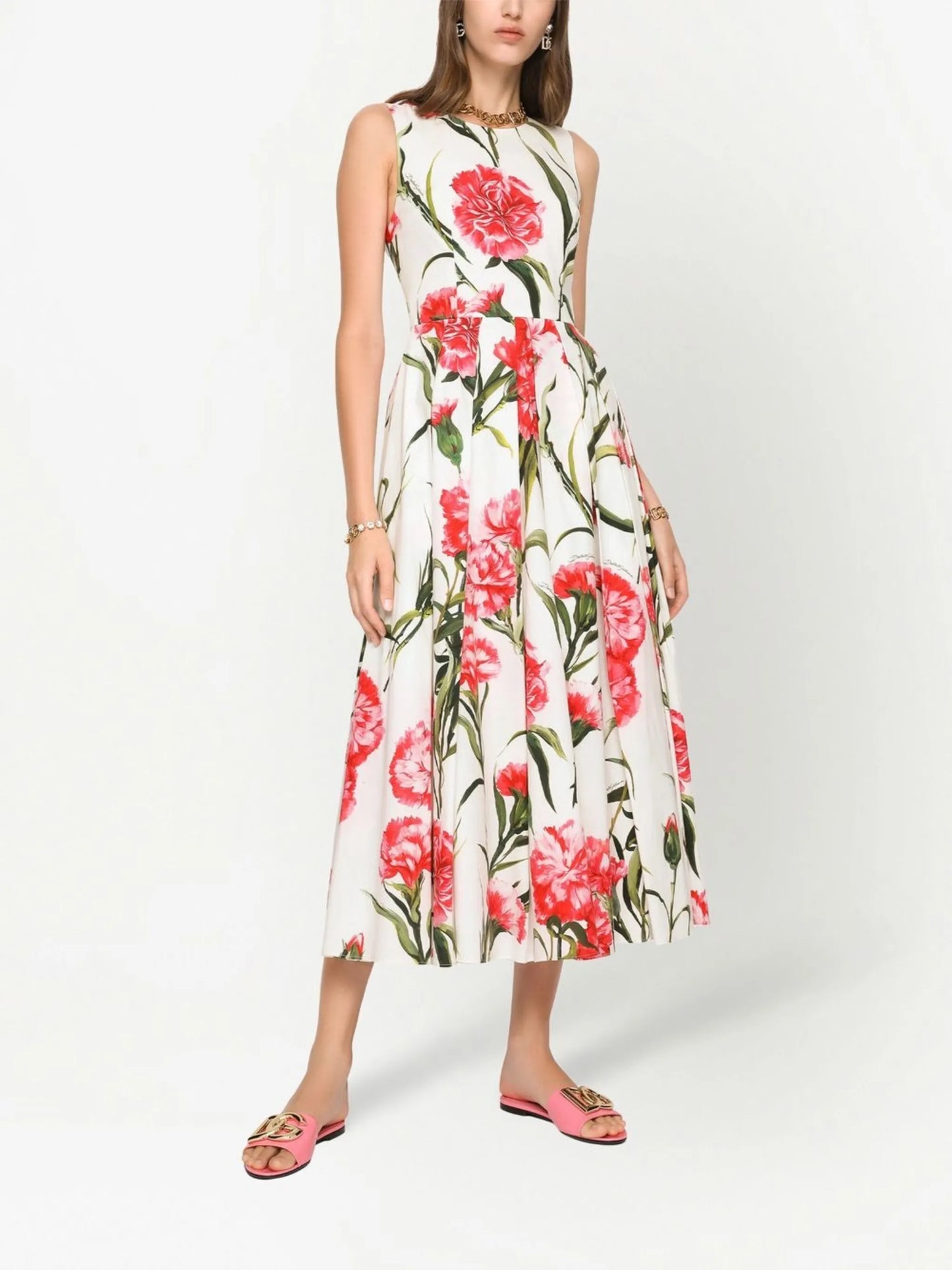 floral-print midi dress