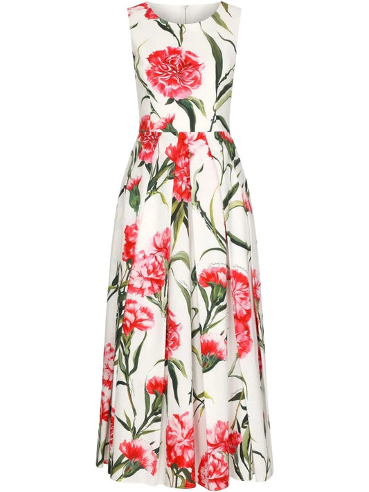 floral-print midi dress