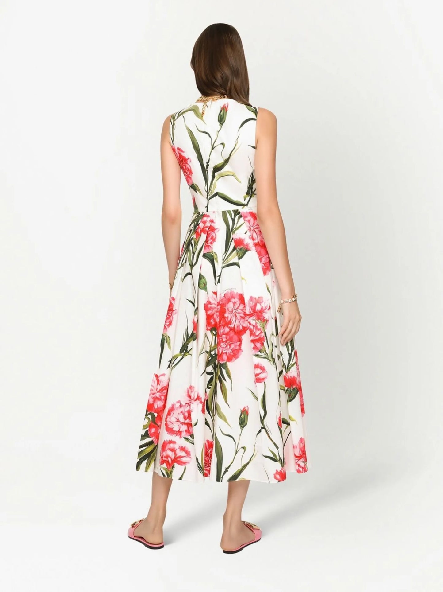 floral-print midi dress