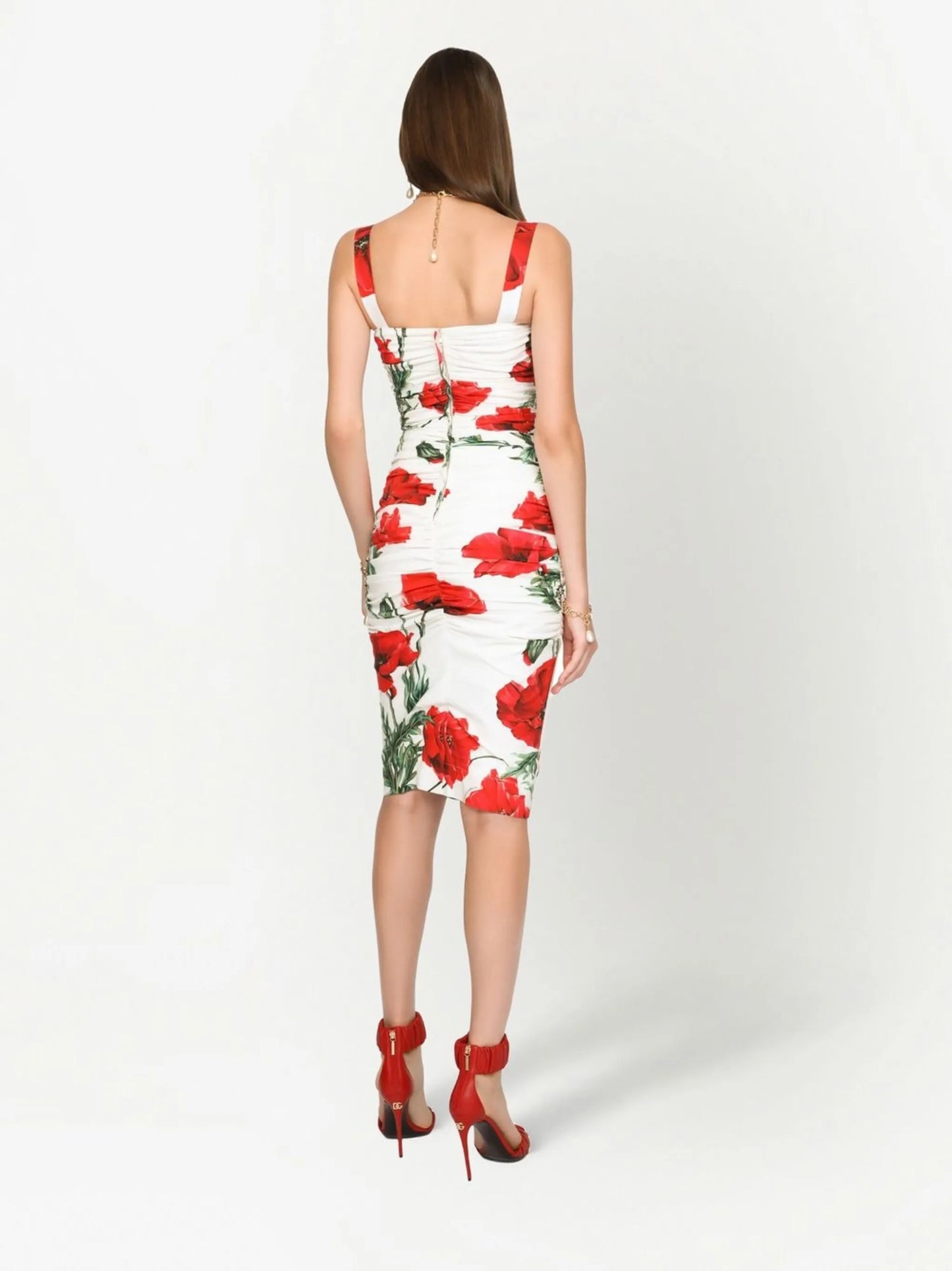 floral-print midi dress