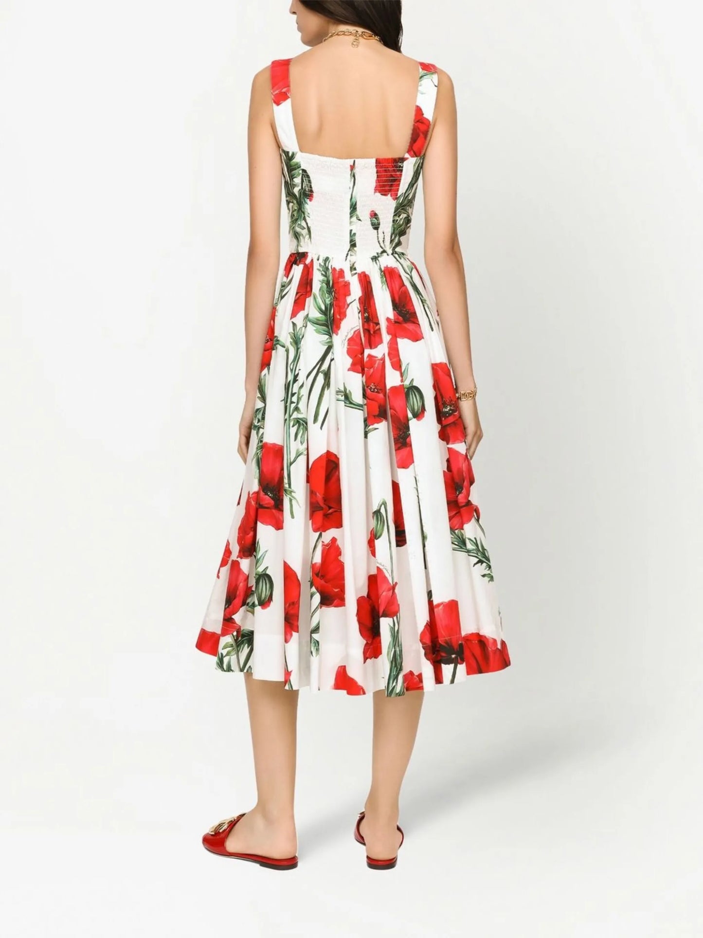 floral-print midi dress