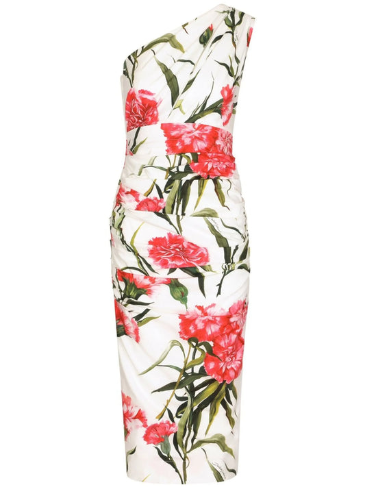 one-shoulder midi dress