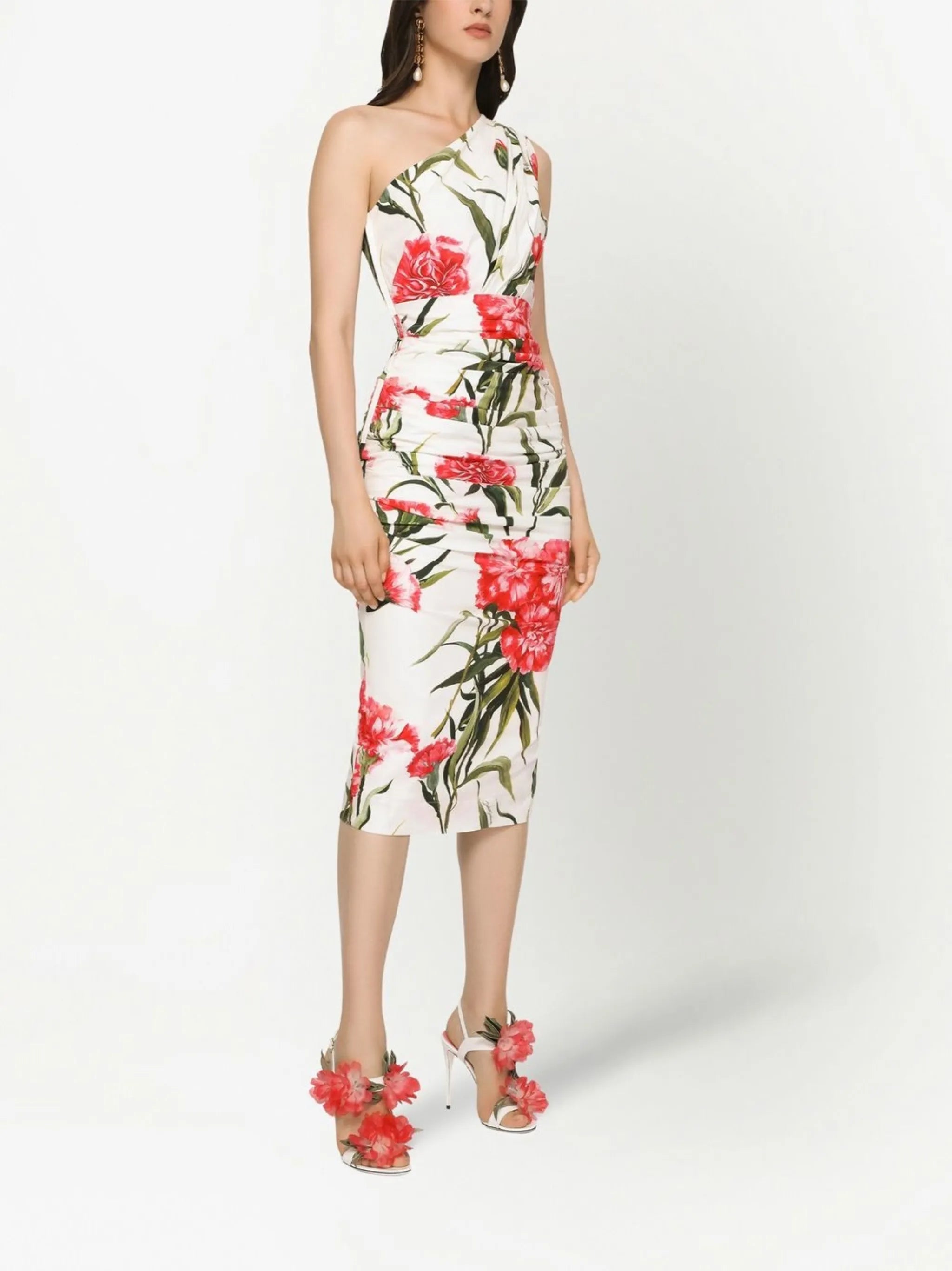 one-shoulder midi dress