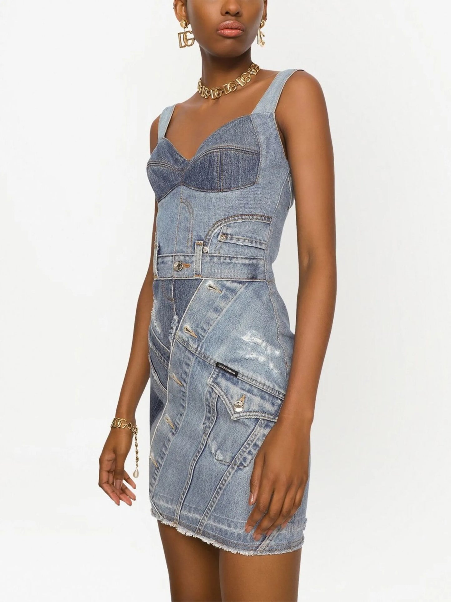 sleeveless V-neck minidress