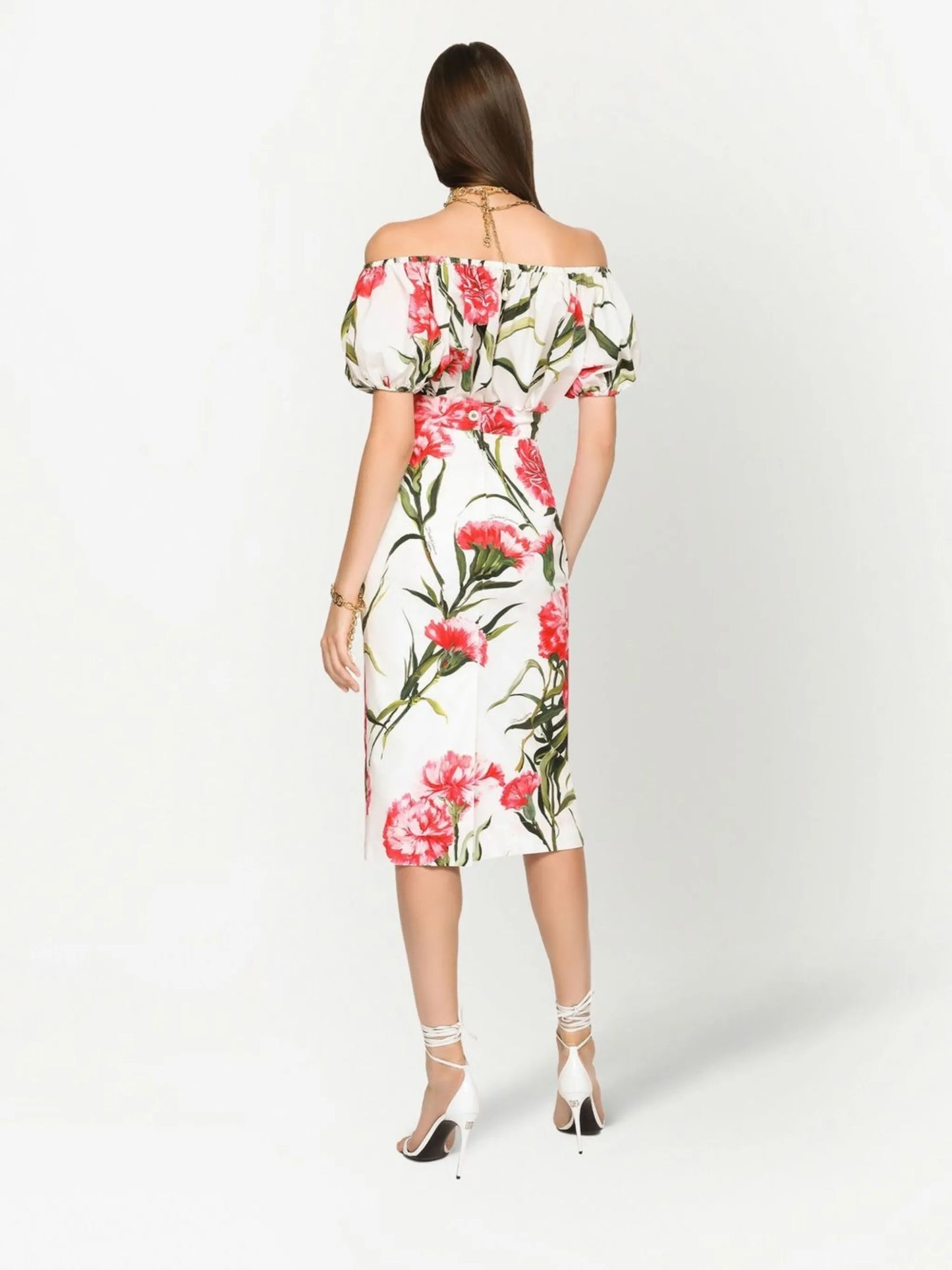 floral-print off-shoulder blouse