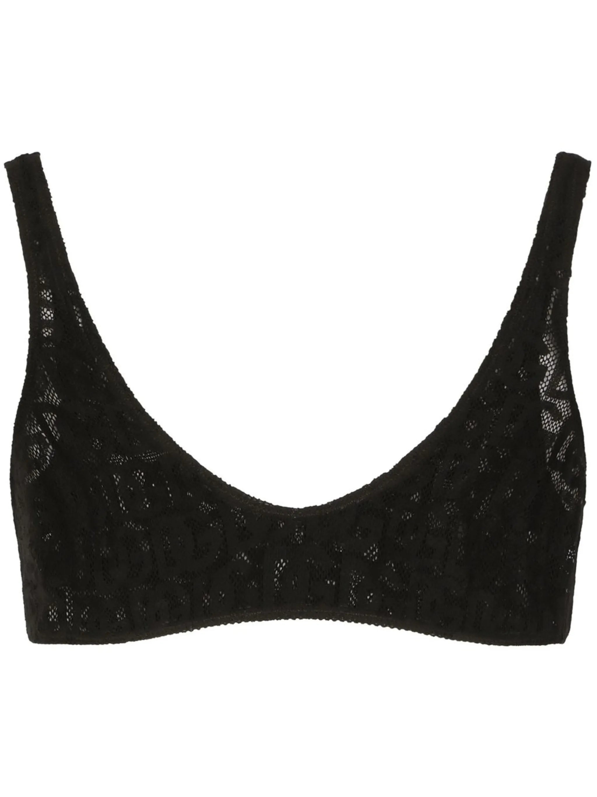 DG-logo jacquard tulle bralette