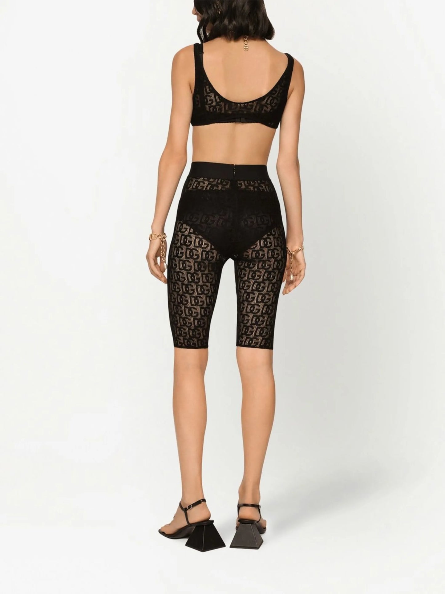 DG-logo jacquard tulle bralette
