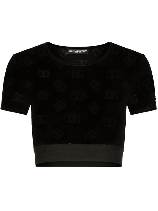 DG-logo flocked T-shirt