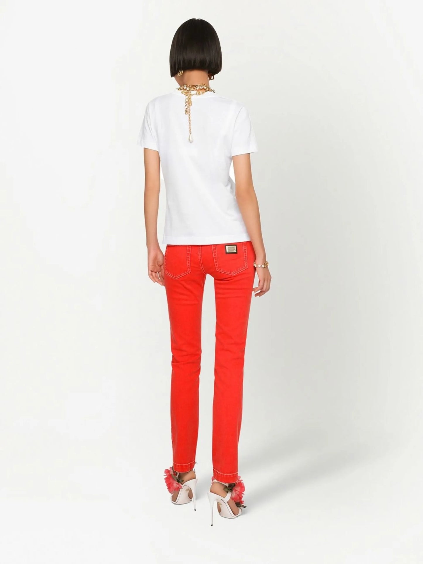 poppy-print cotton T-shirt