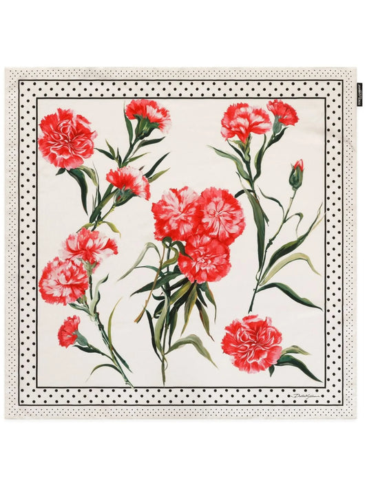 floral-print silk scarf