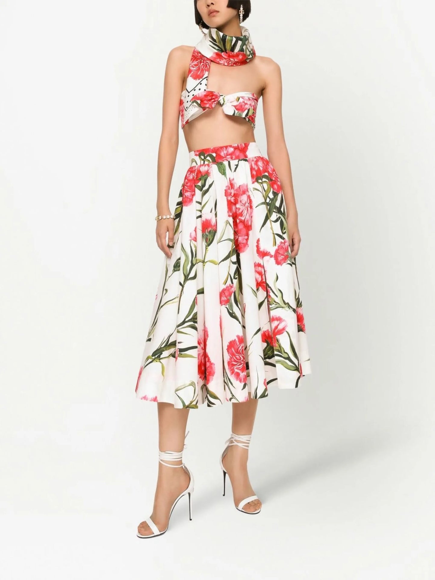 floral-print silk scarf