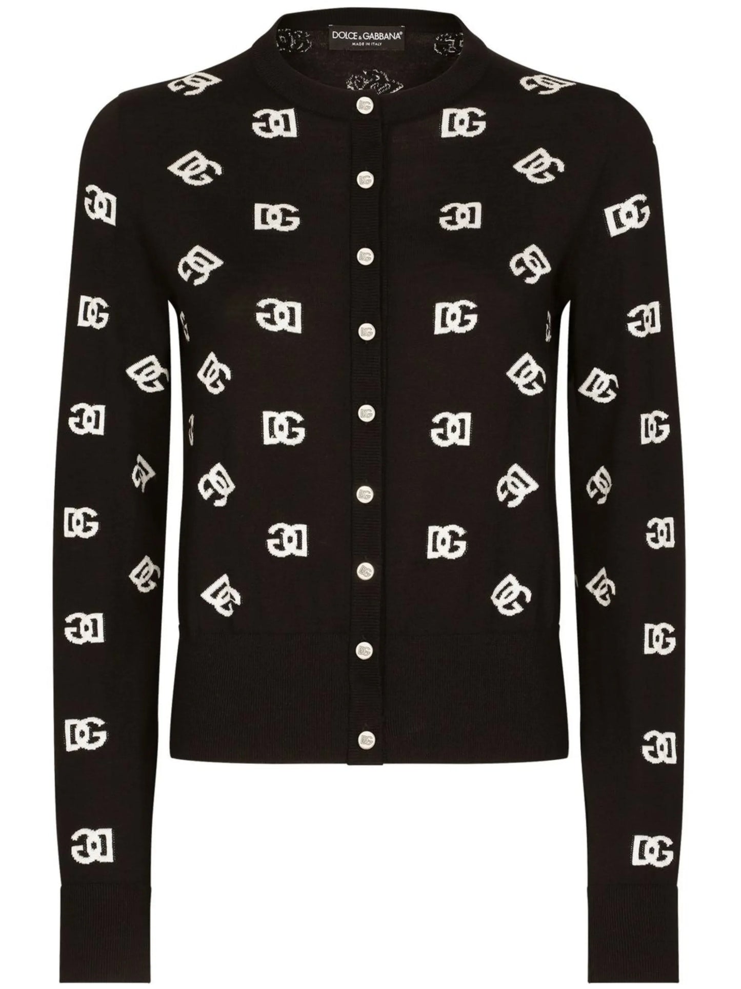 DG-logo wool-silk cardigan