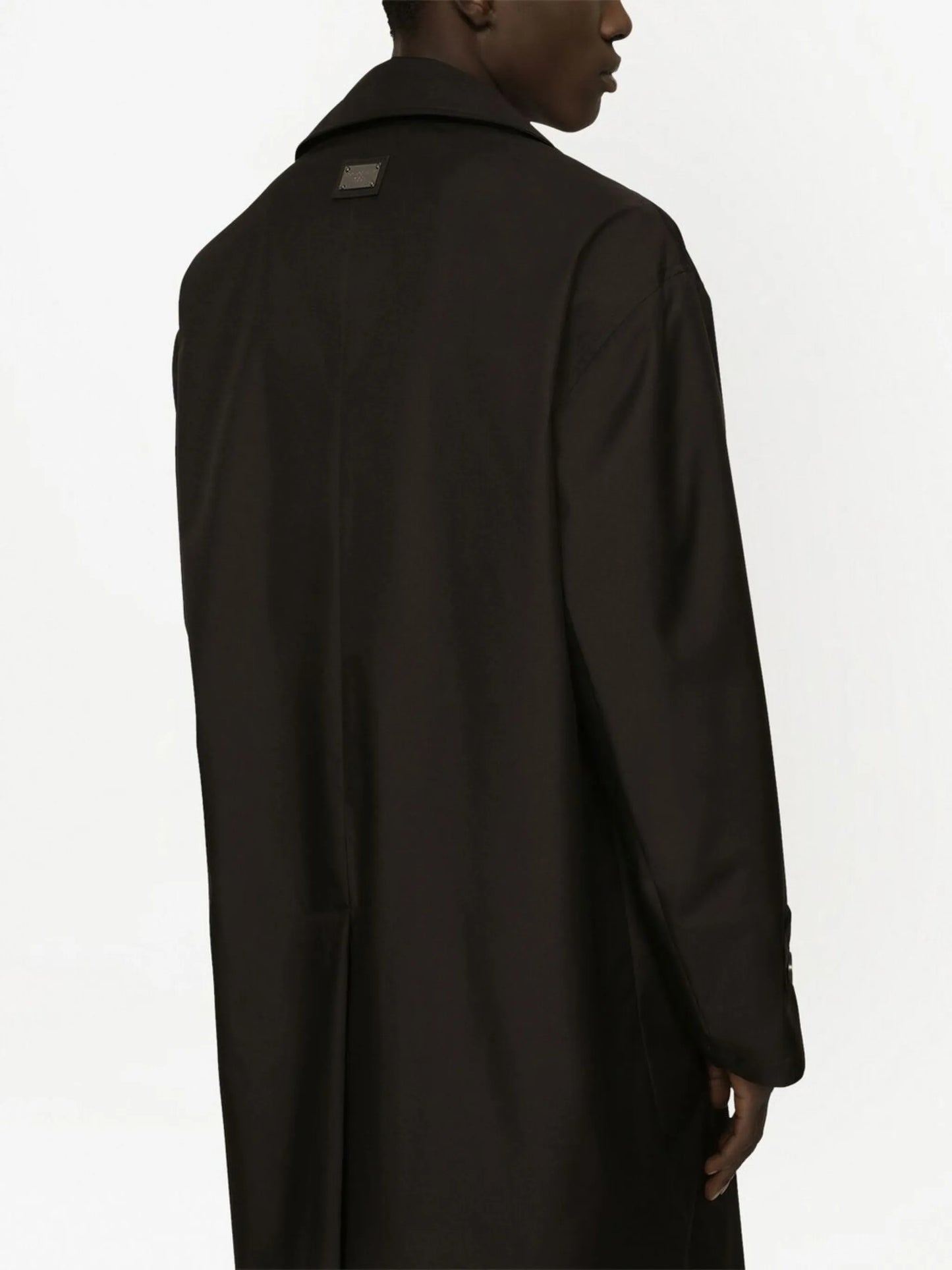 logo-tag single-breasted trench coat