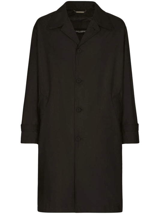 logo-tag single-breasted trench coat