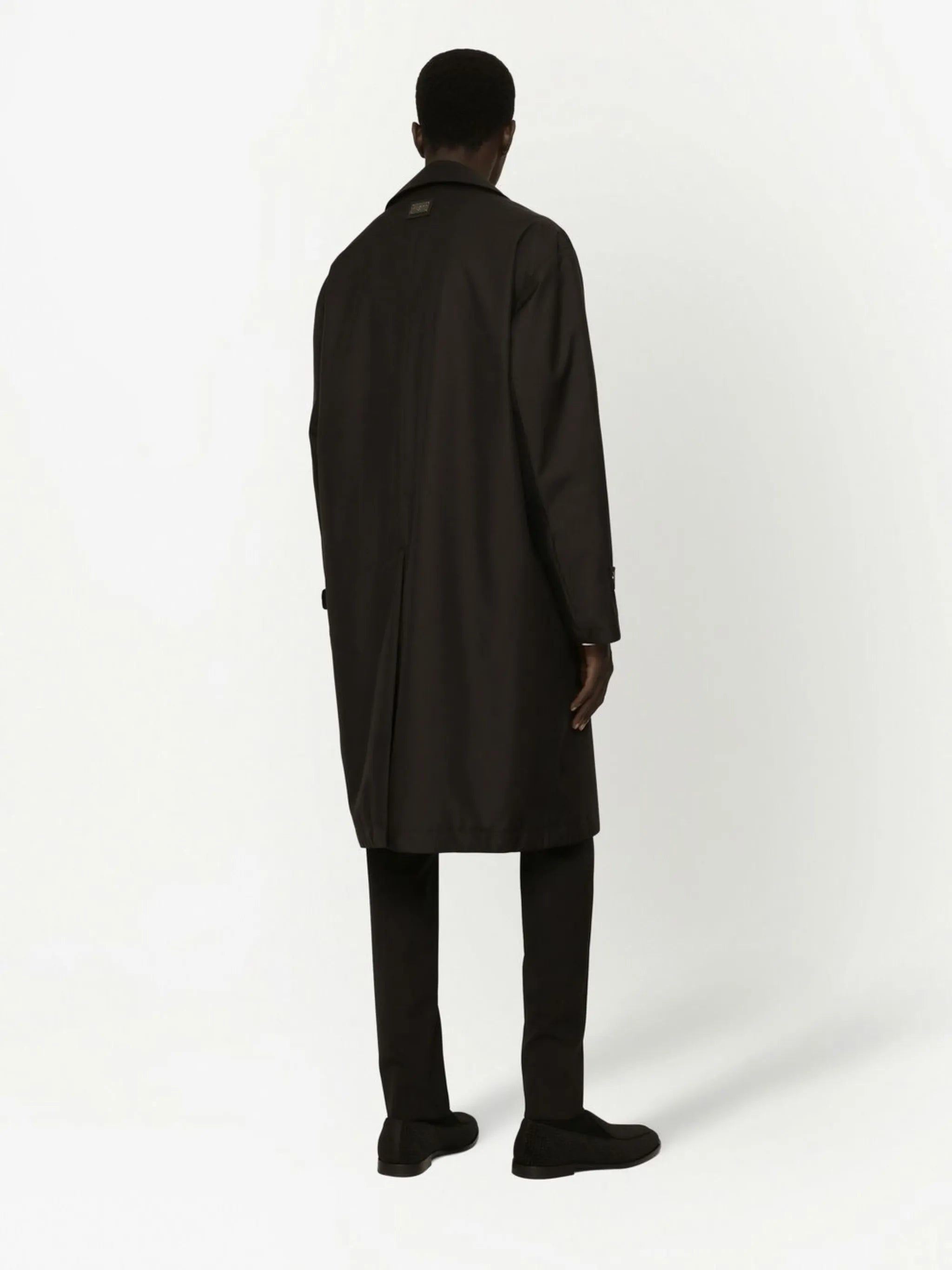 logo-tag single-breasted trench coat