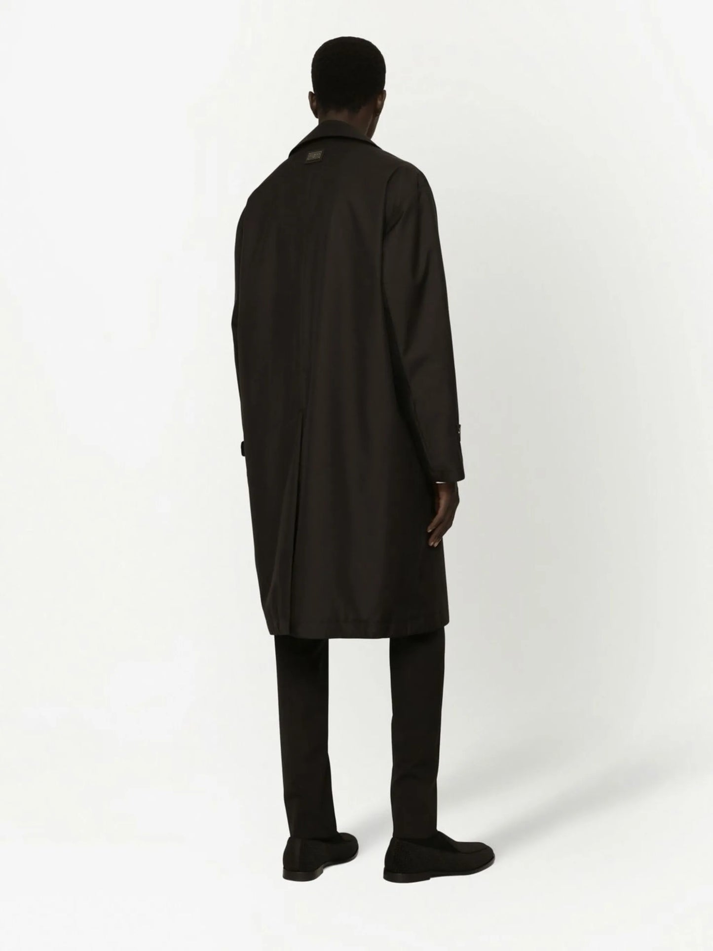 logo-tag single-breasted trench coat
