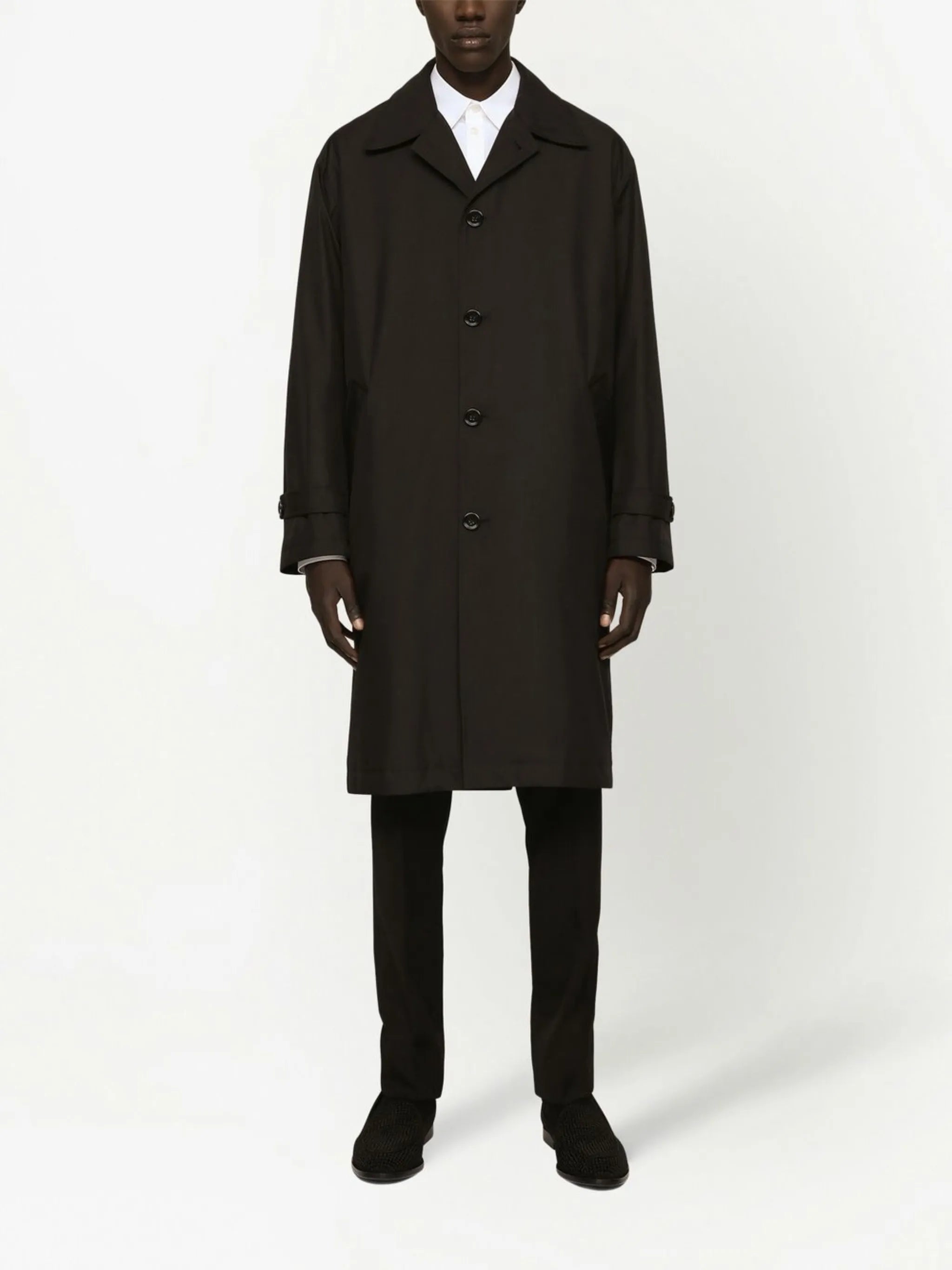 logo-tag single-breasted trench coat
