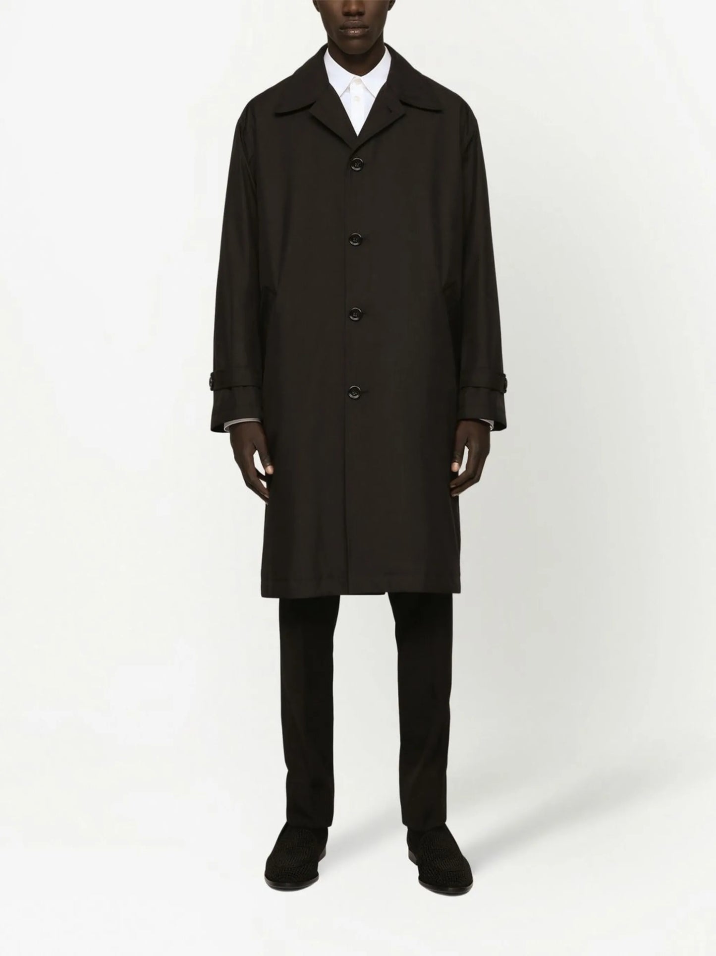 logo-tag single-breasted trench coat