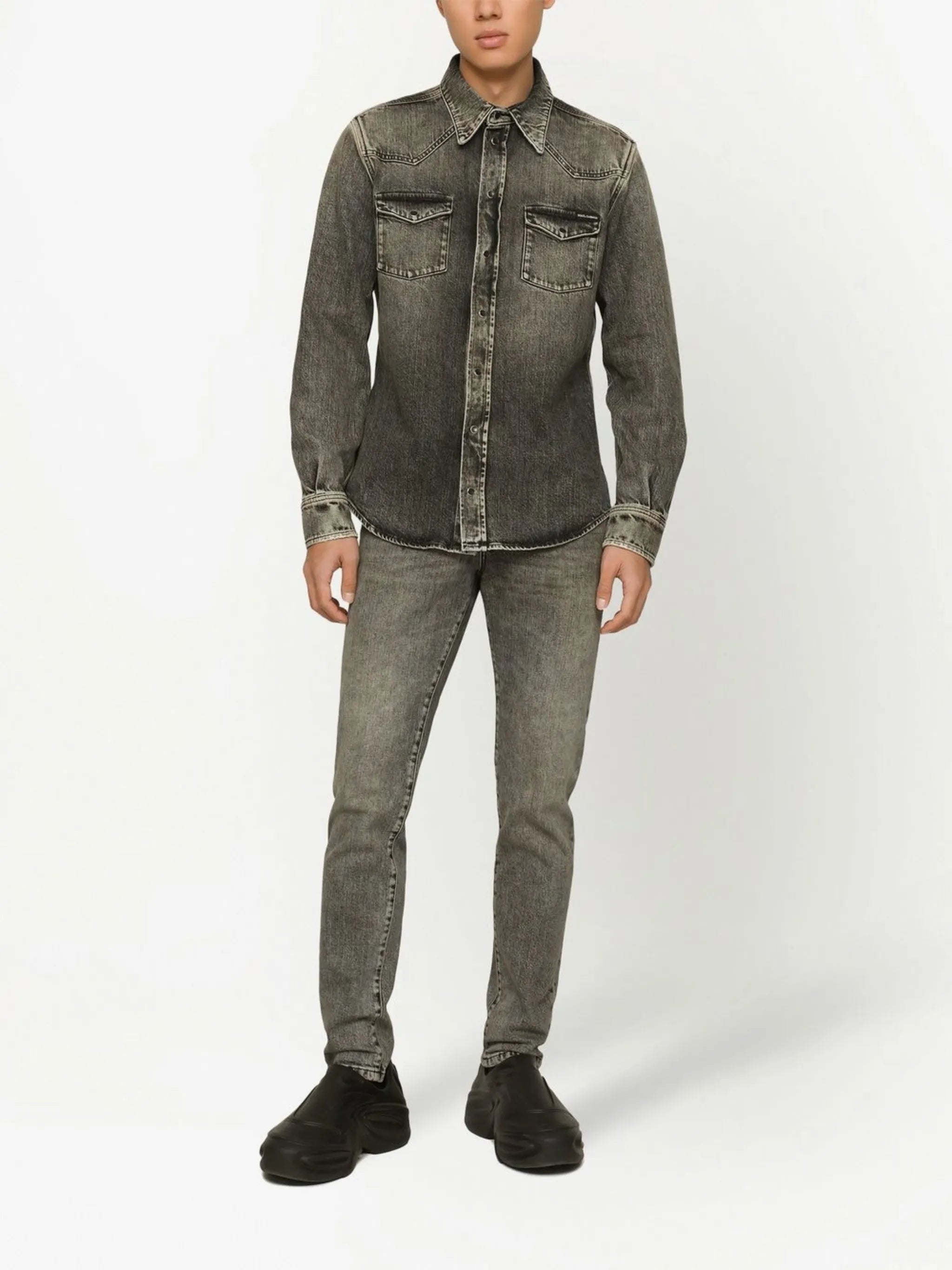 faded denim shirt