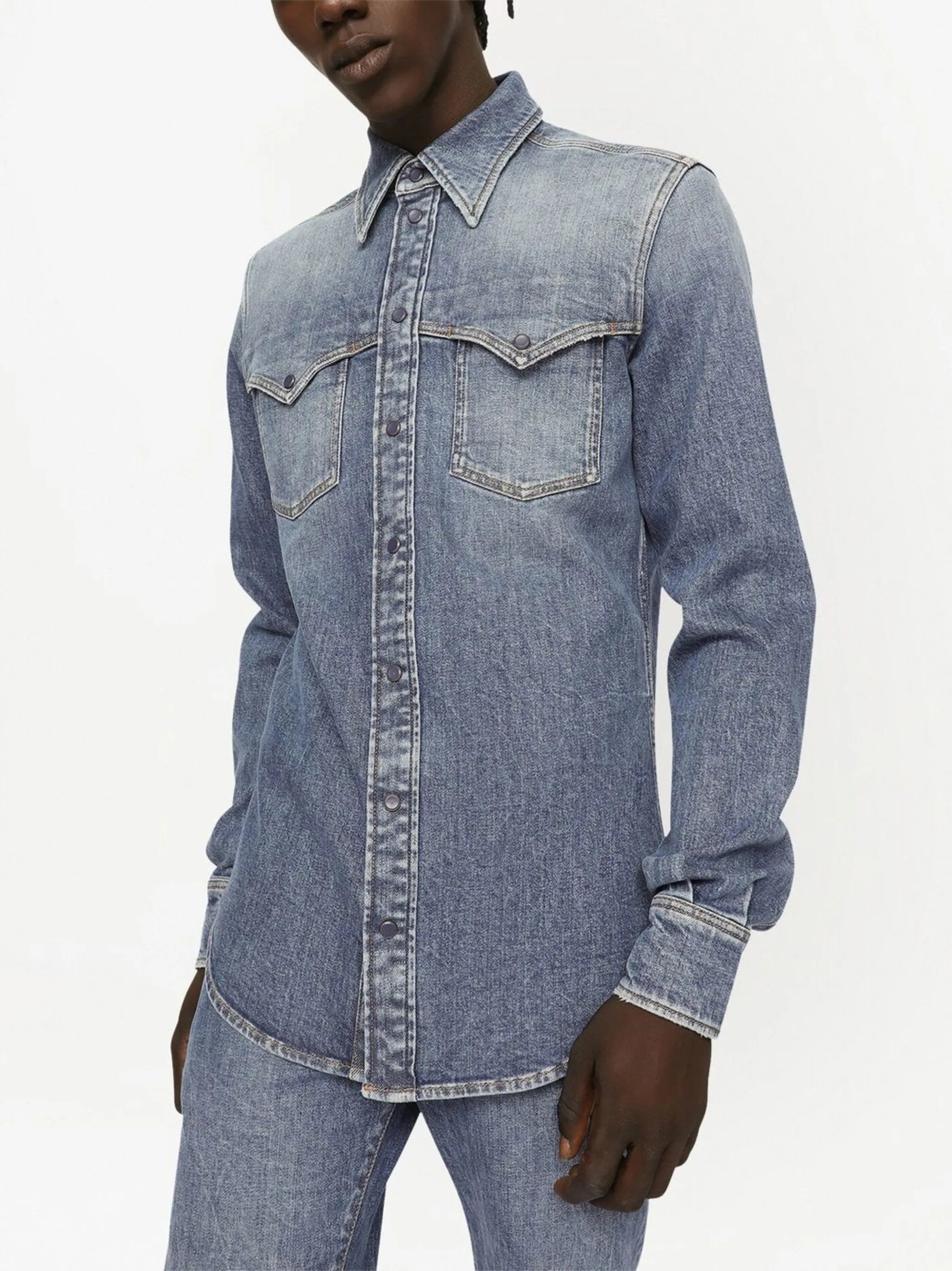 long-sleeve denim shirt