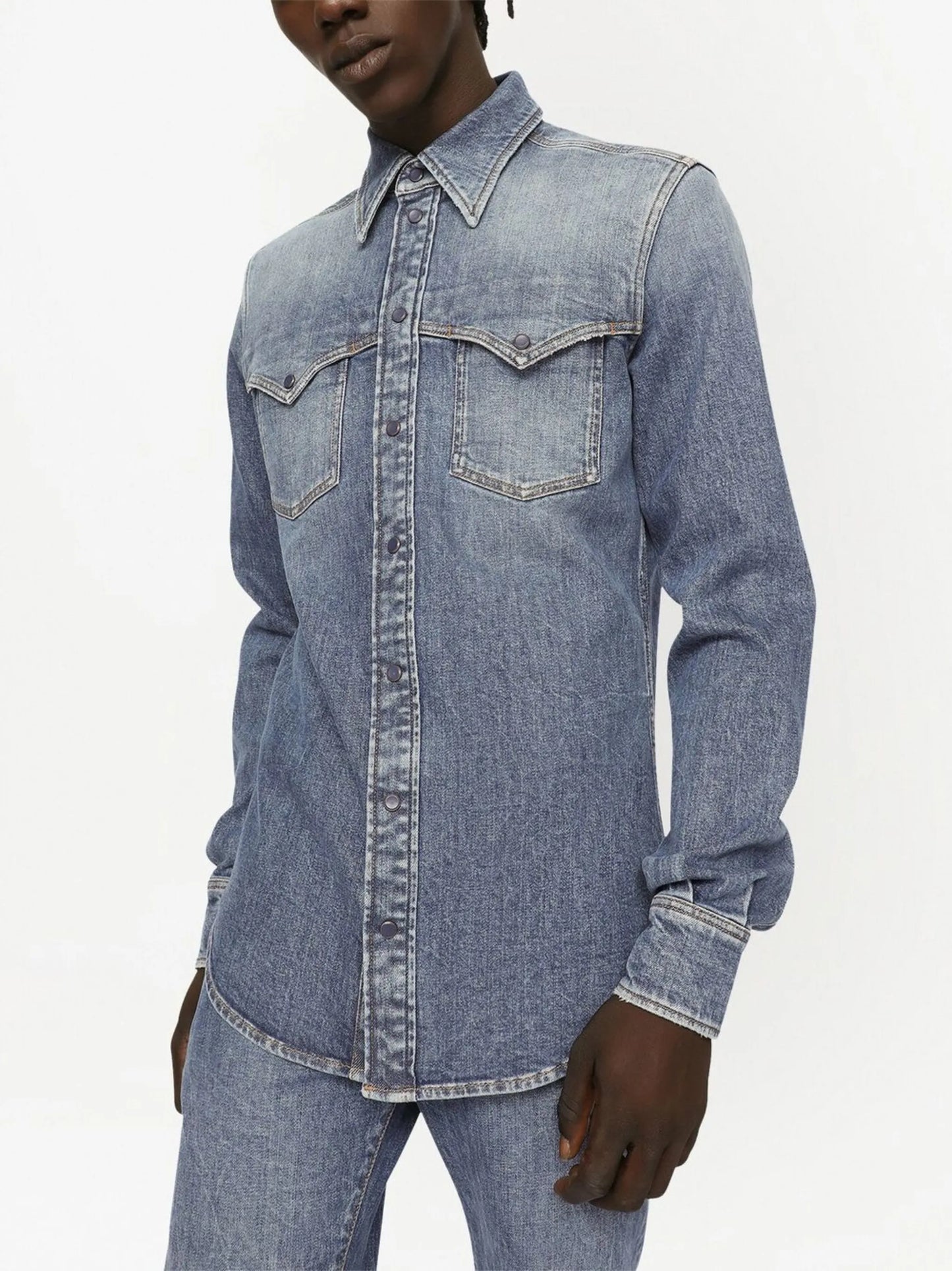 long-sleeve denim shirt