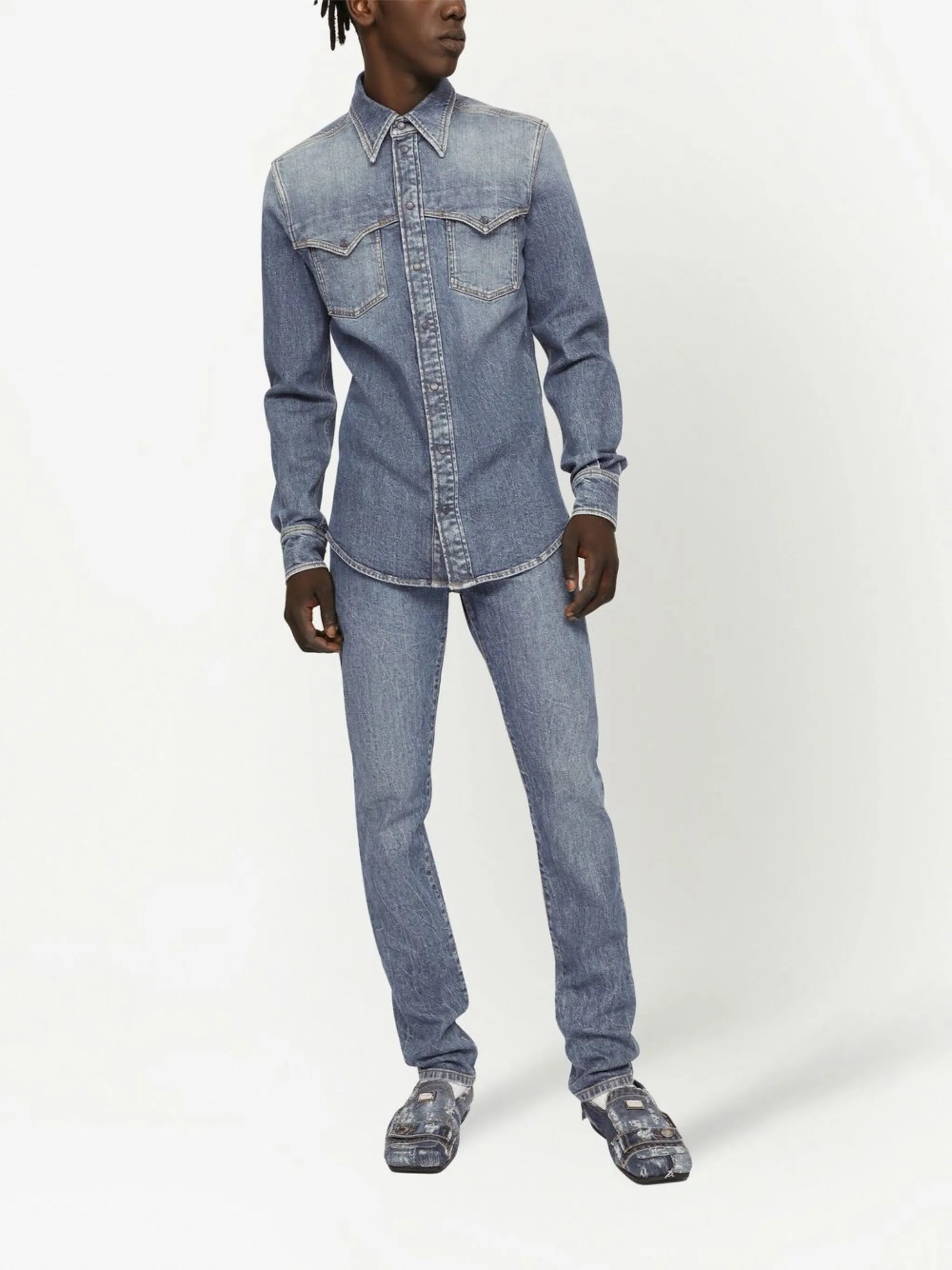 long-sleeve denim shirt