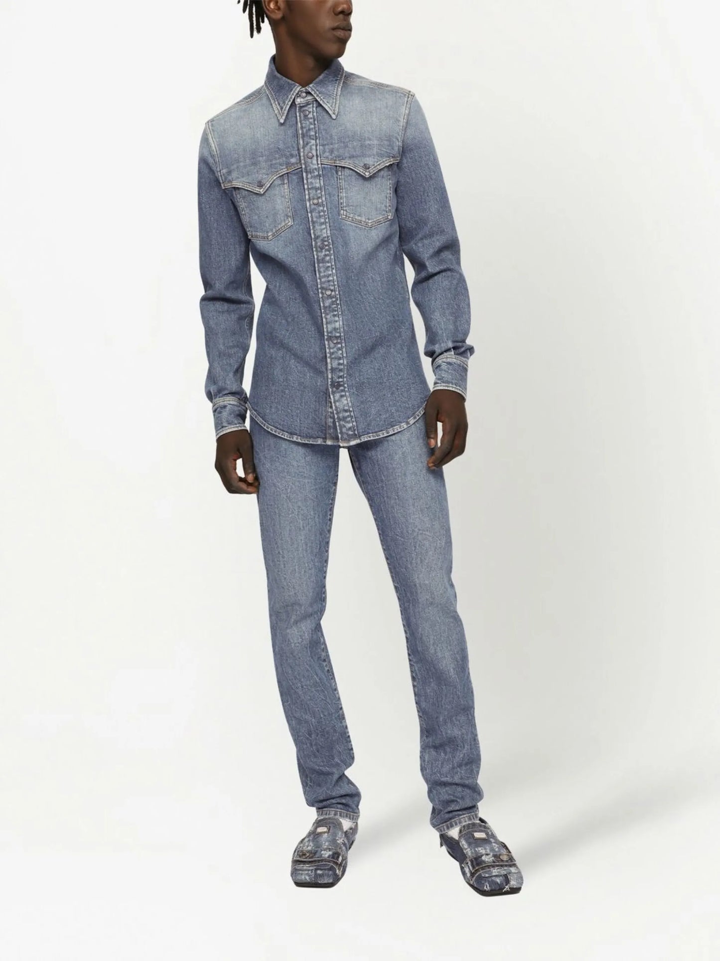 long-sleeve denim shirt