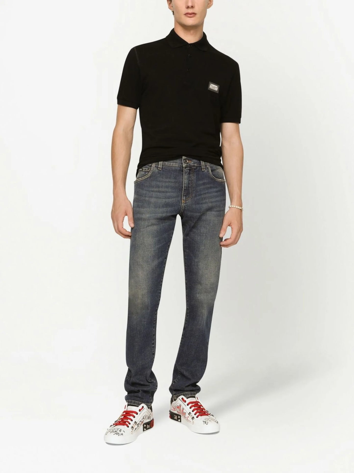 logo-tag piqué polo shirt