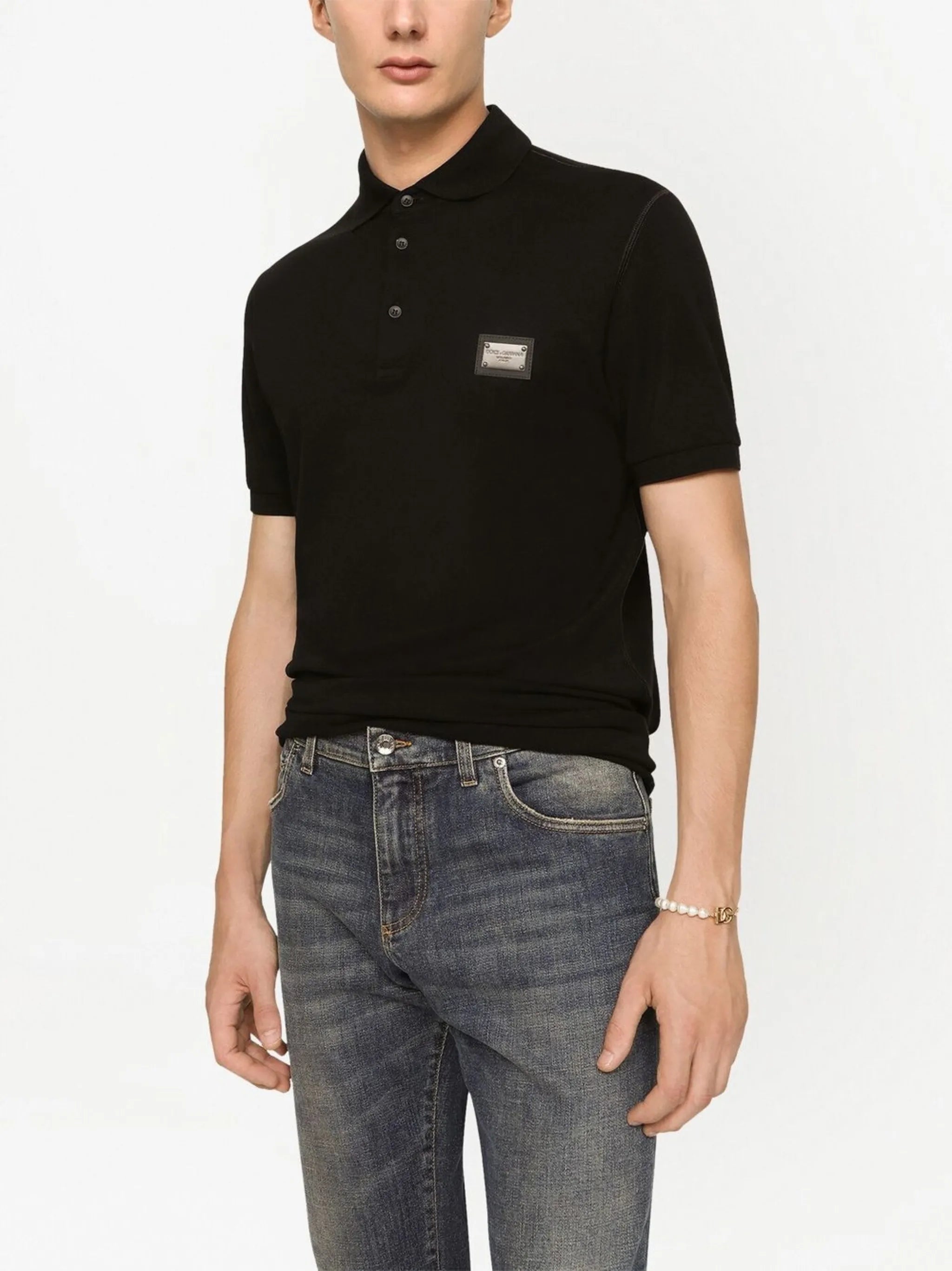 logo-tag piqué polo shirt