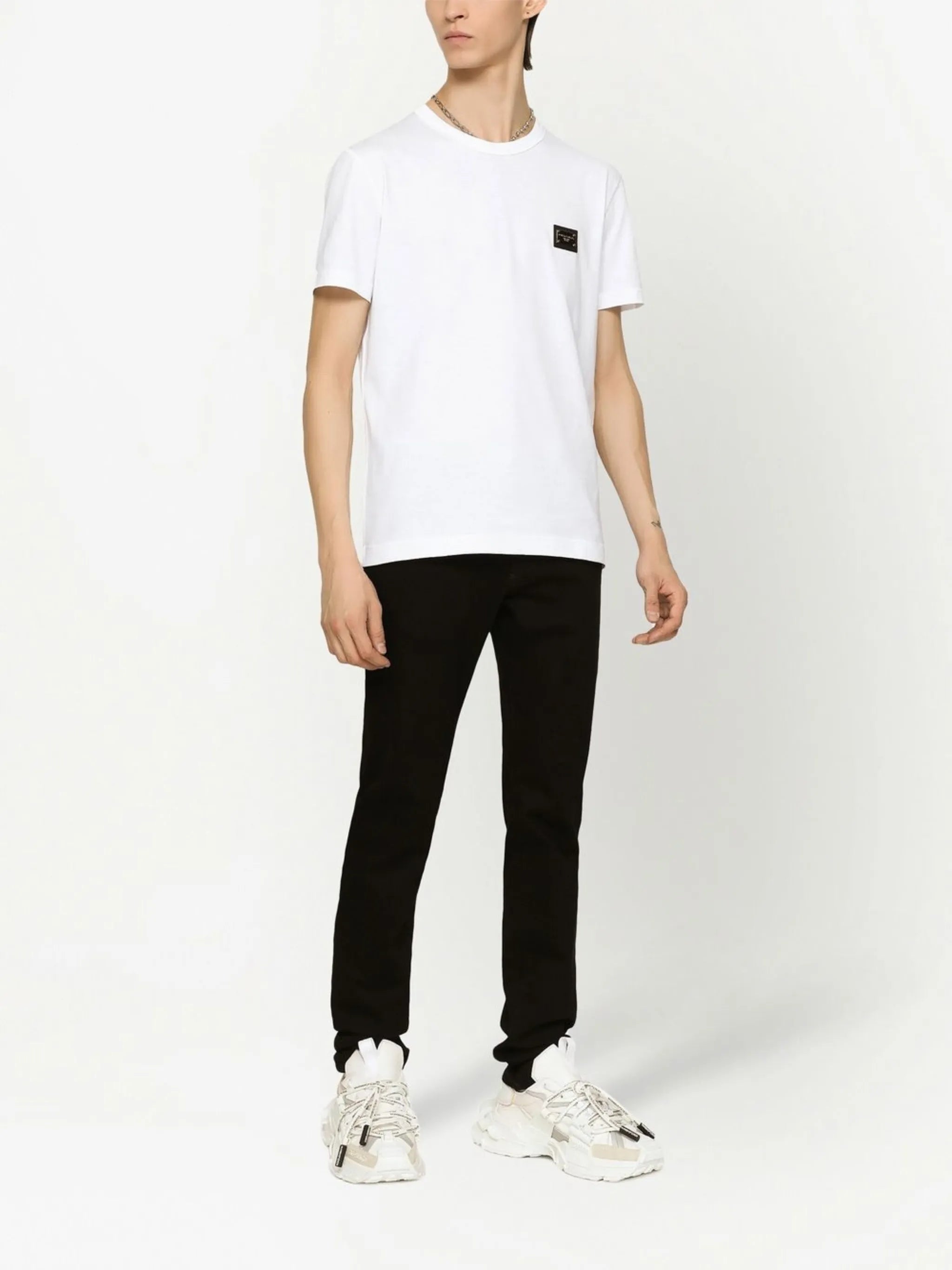 Cotton T-shirt with branded tag