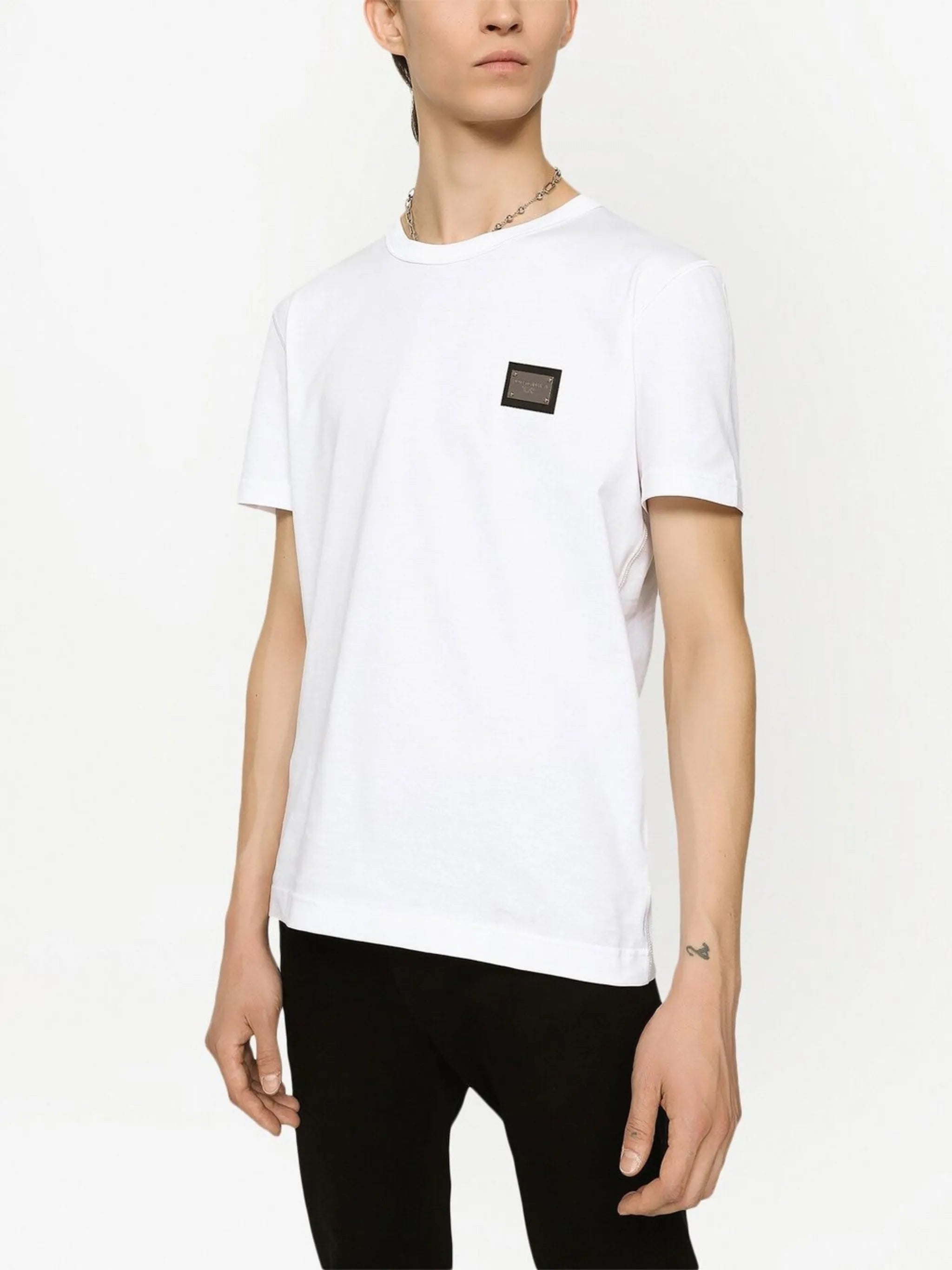 Cotton T-shirt with branded tag