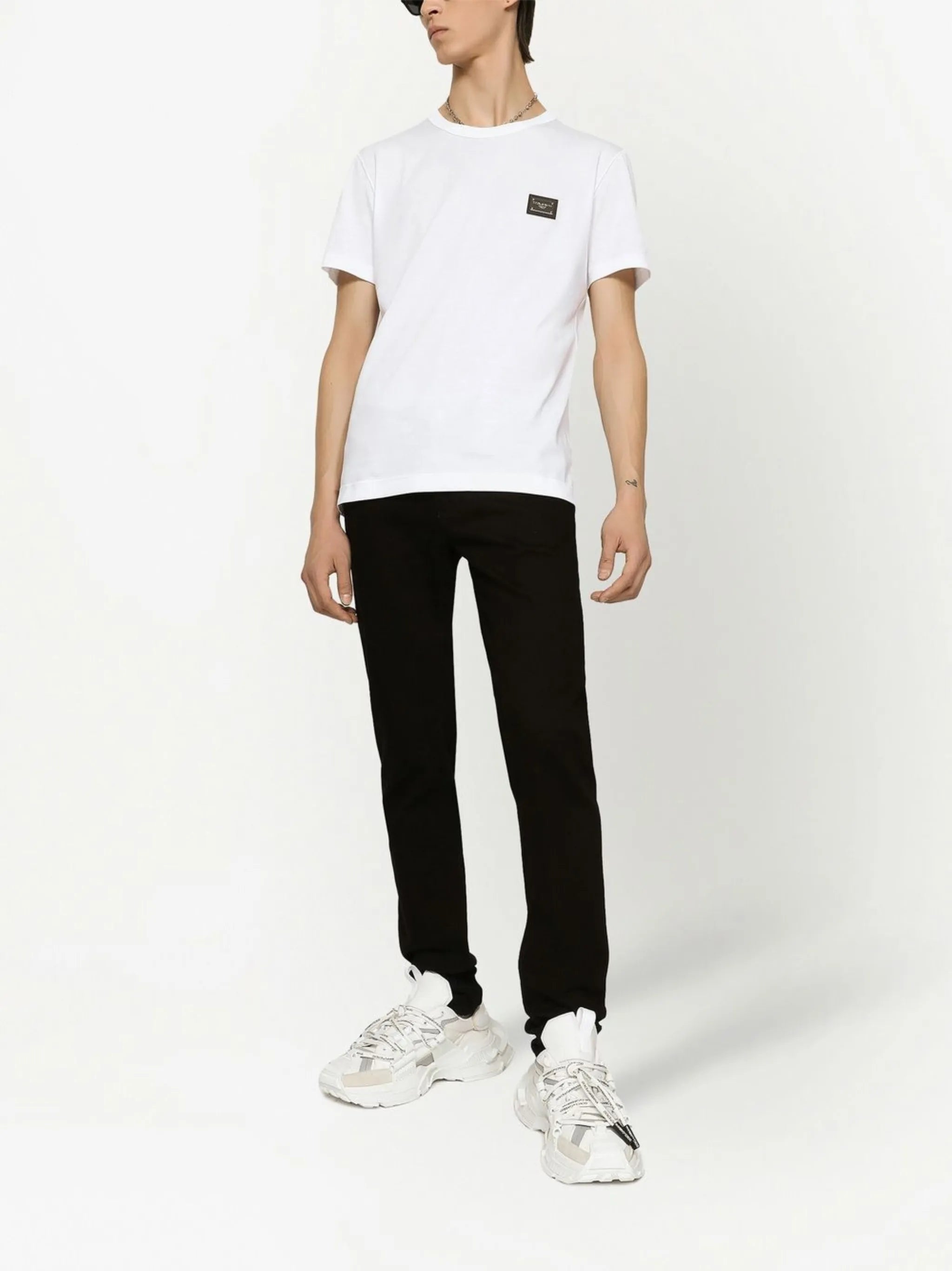 Cotton T-shirt with branded tag