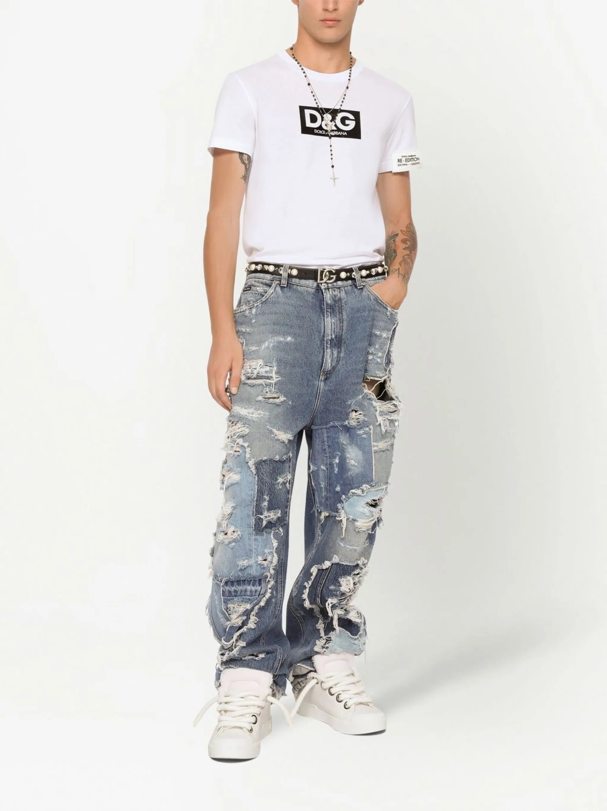 logo-patch cotton T-shirt