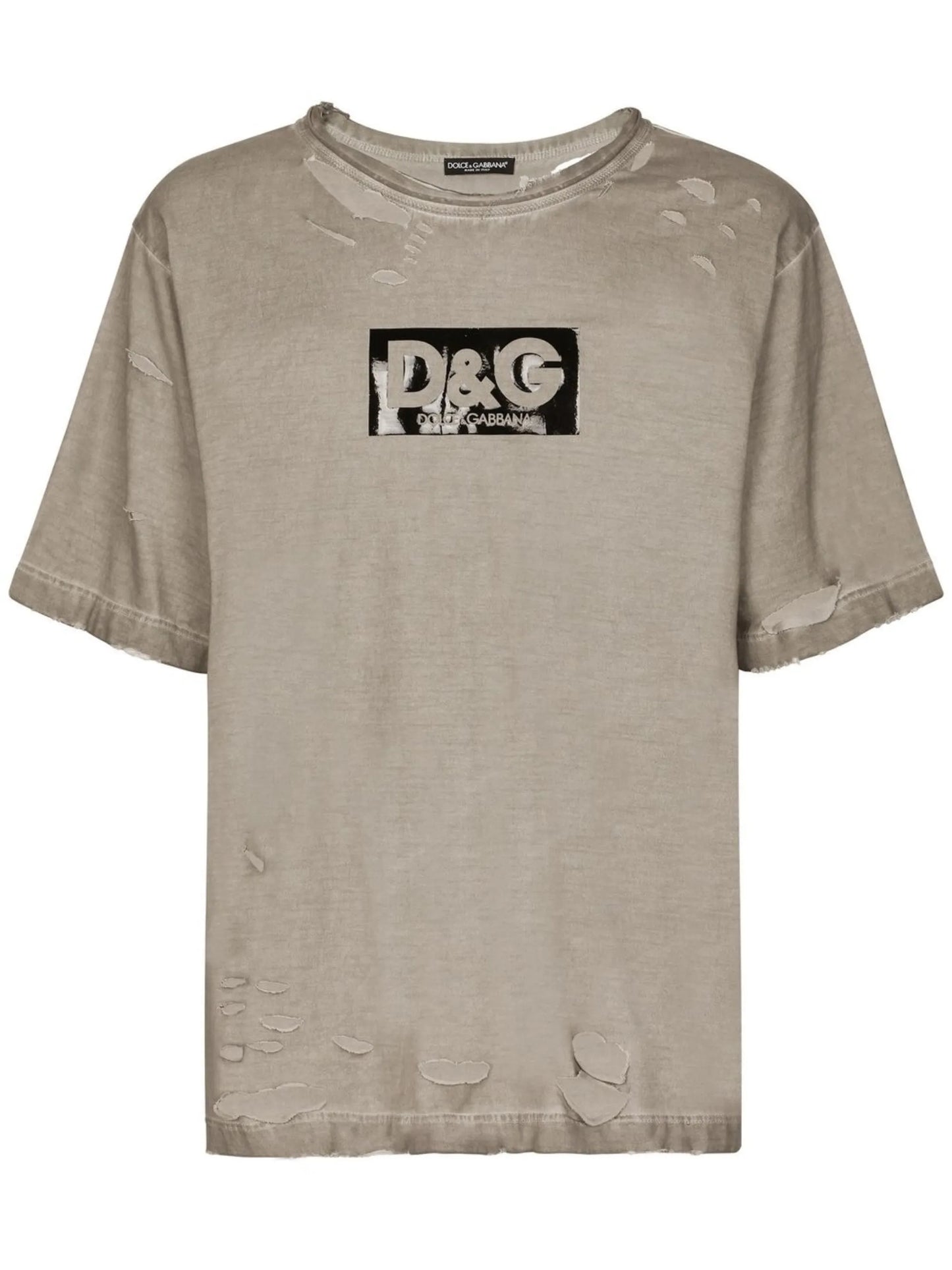 ripped-detail logo-print T-shirt