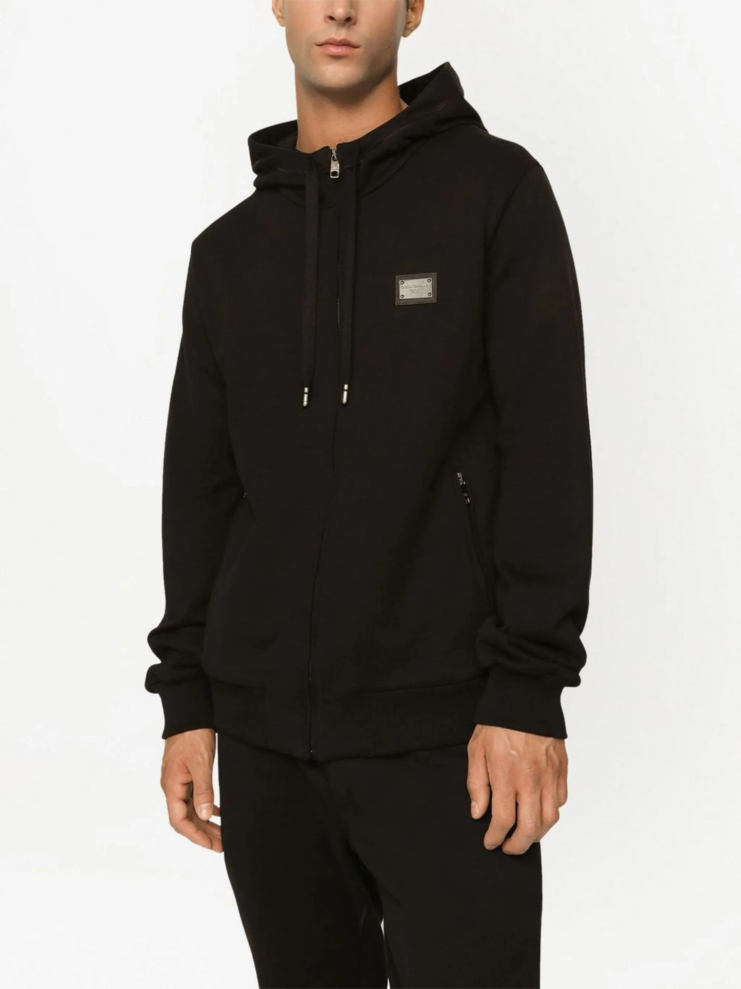 logo-tag zip-up hoodie