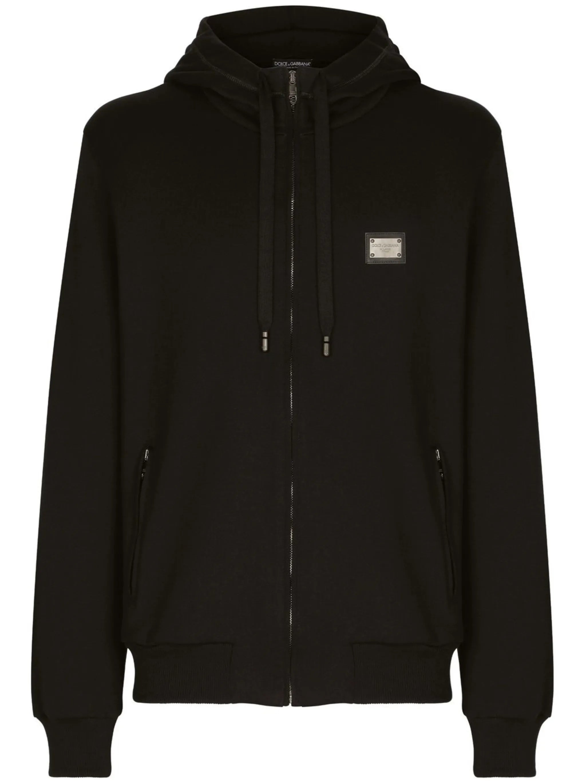 logo-tag zip-up hoodie