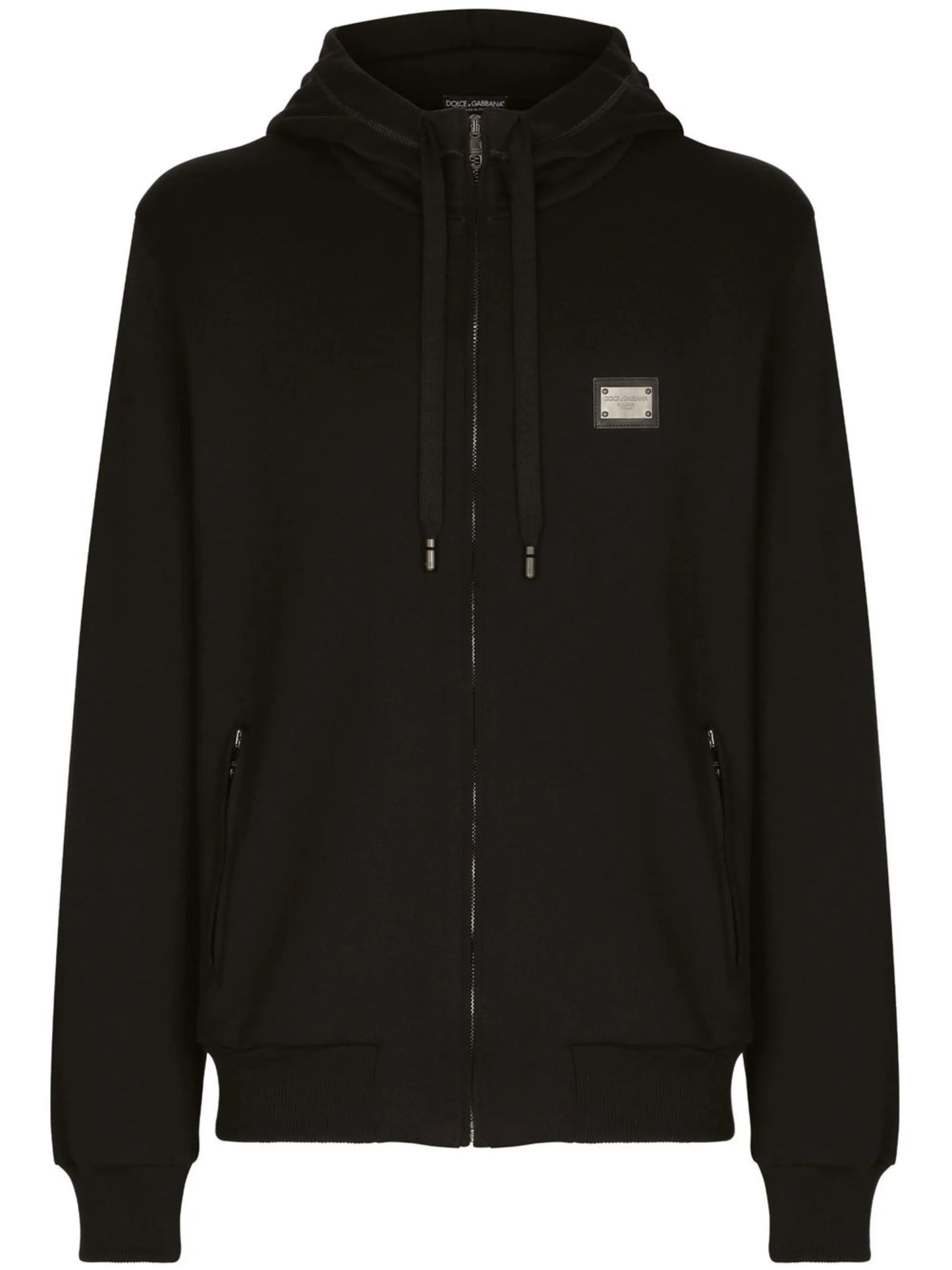 logo-tag zip-up hoodie