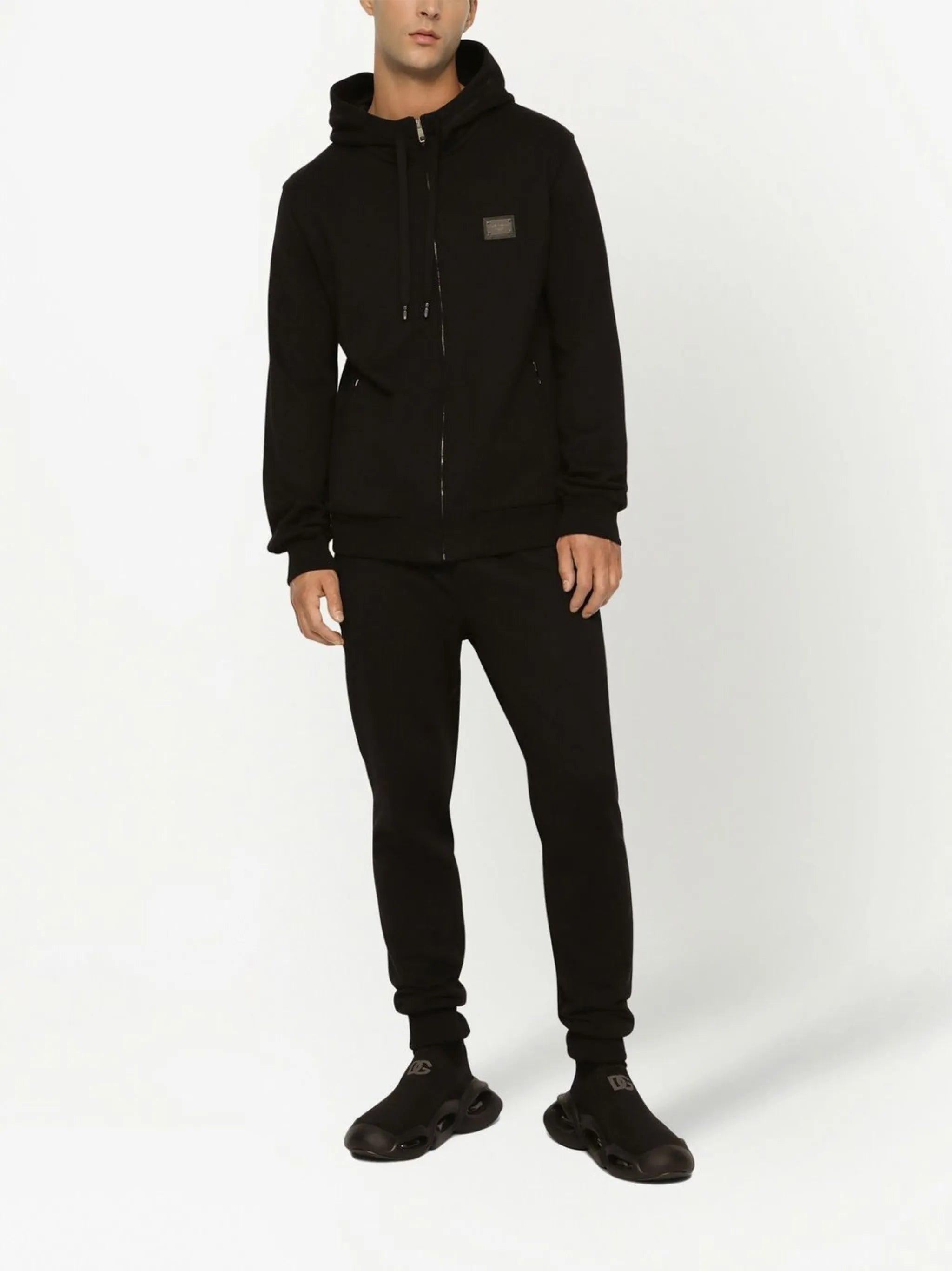 logo-tag zip-up hoodie
