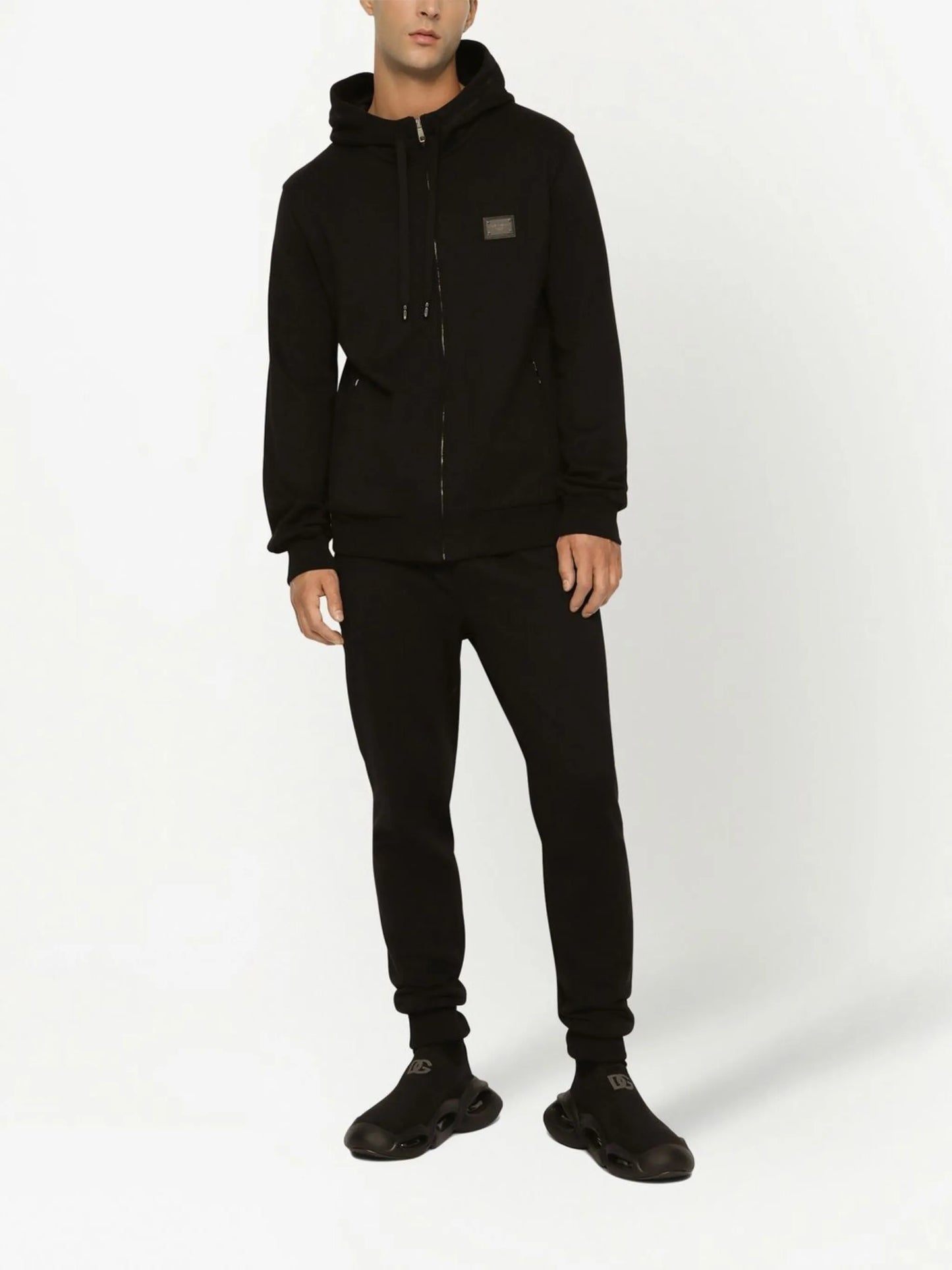 logo-tag zip-up hoodie