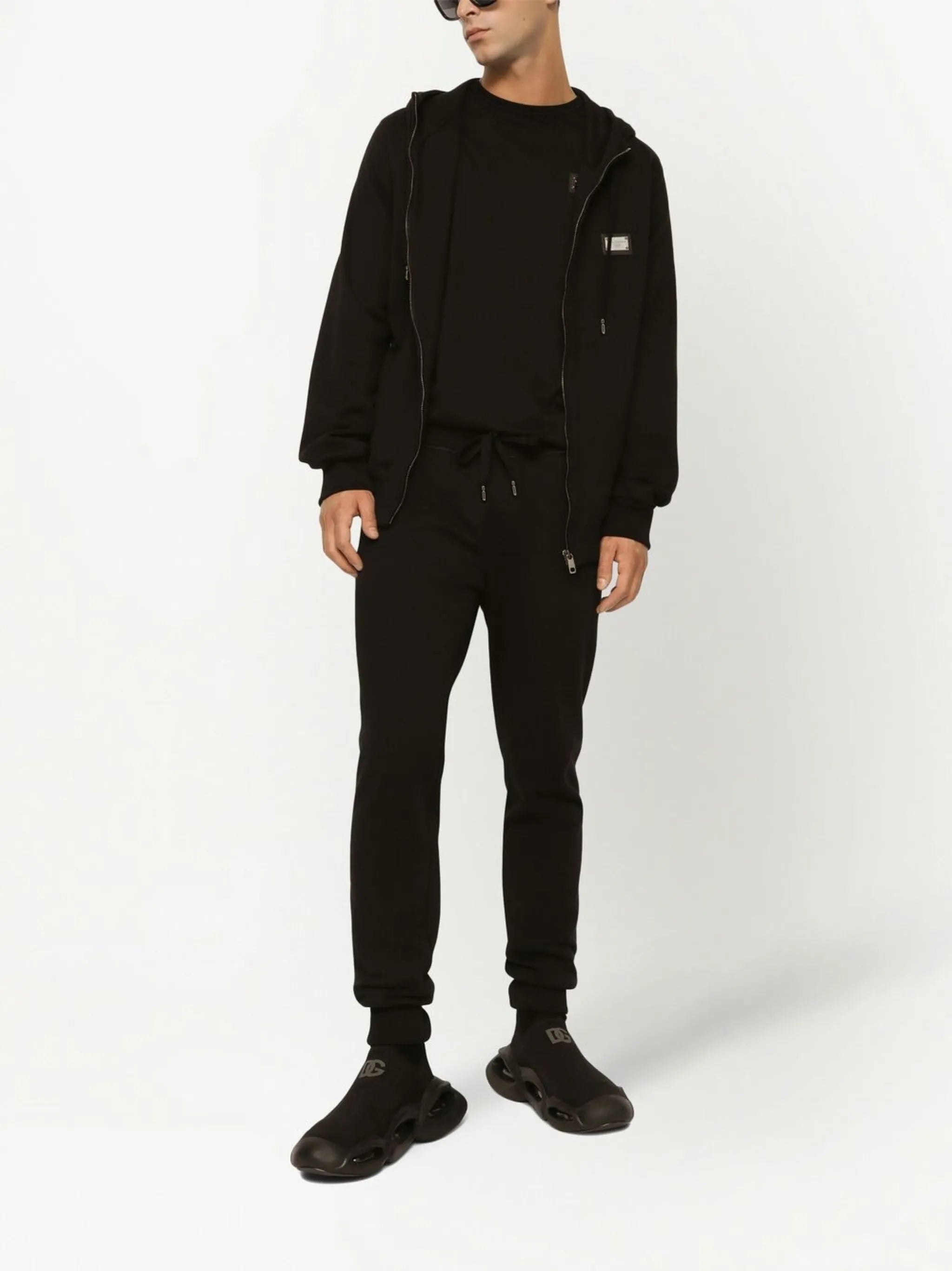 logo-tag zip-up hoodie
