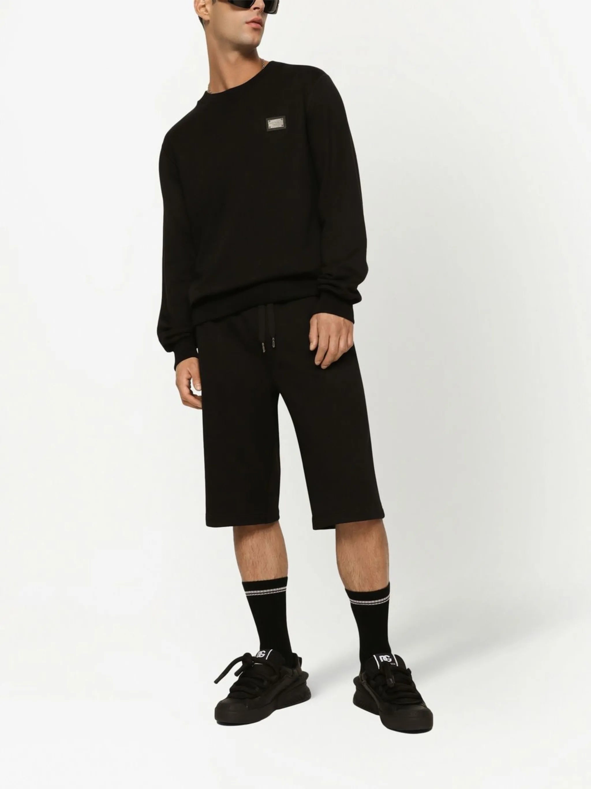 jersey sweatshirt with branded tag